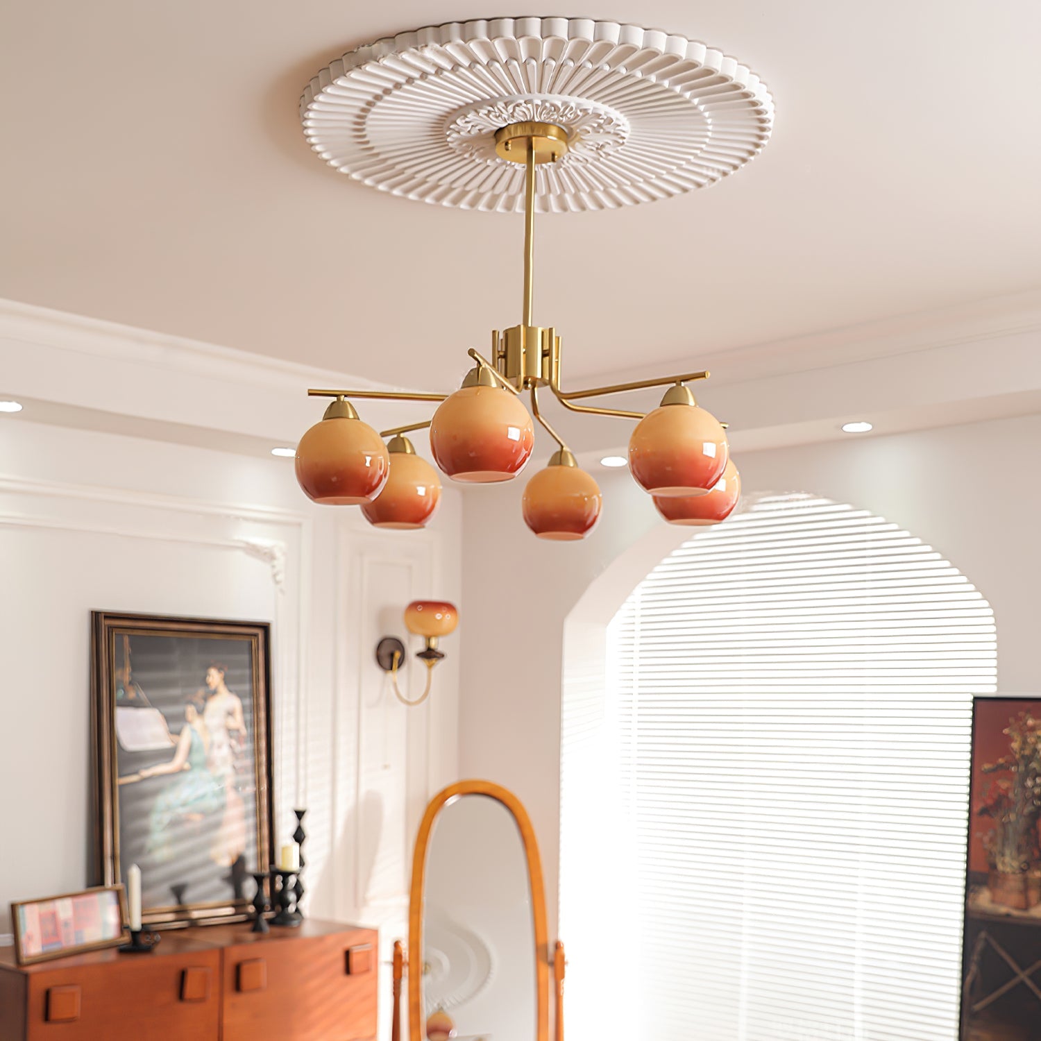 Caramel Sphere Chandelier - Blowlighting