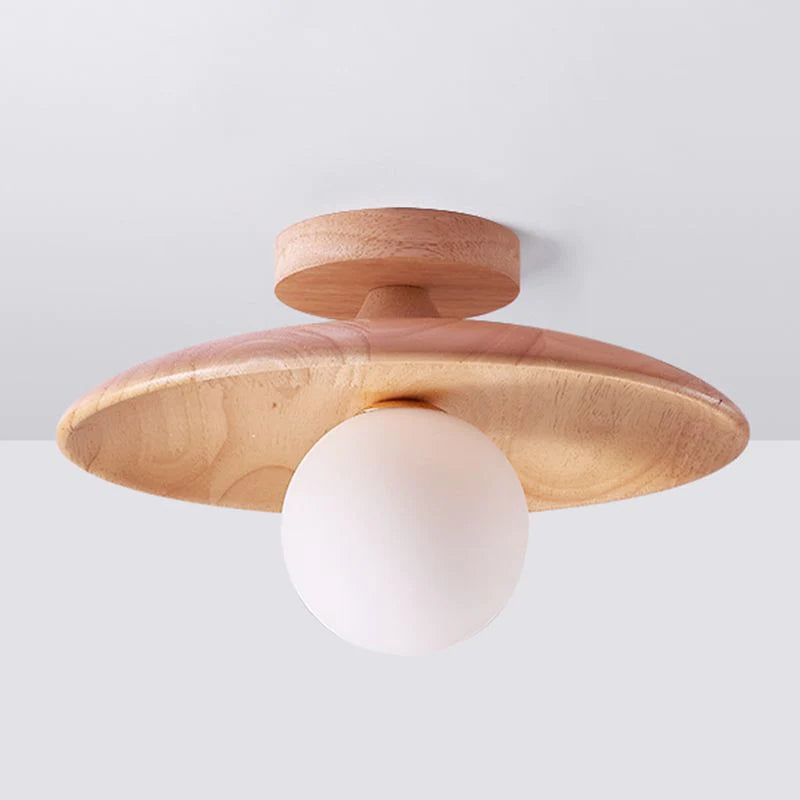 Arisha Naturale Plafoniera Legno/Vetro Cucina