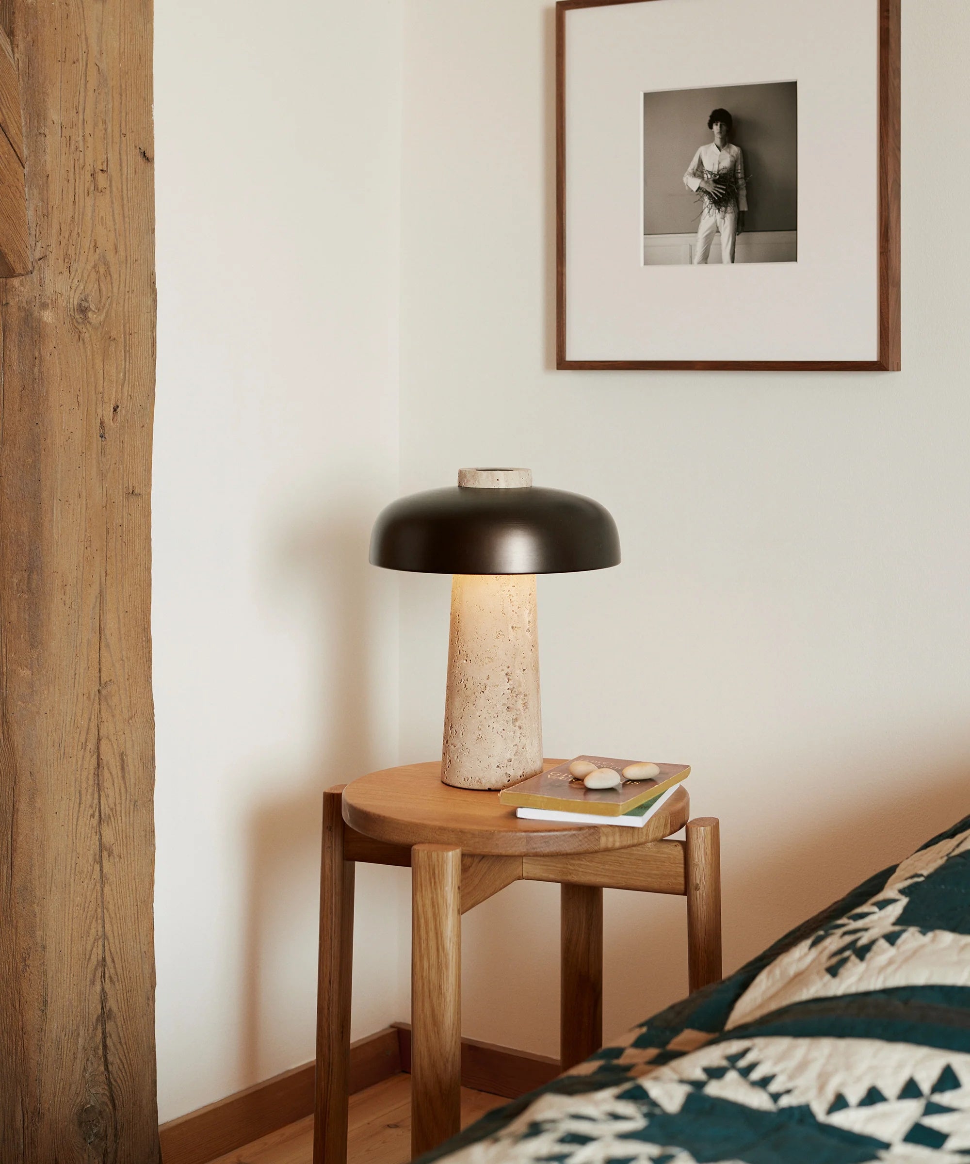 Carla Travertine Table Lamp - Lamp Copper