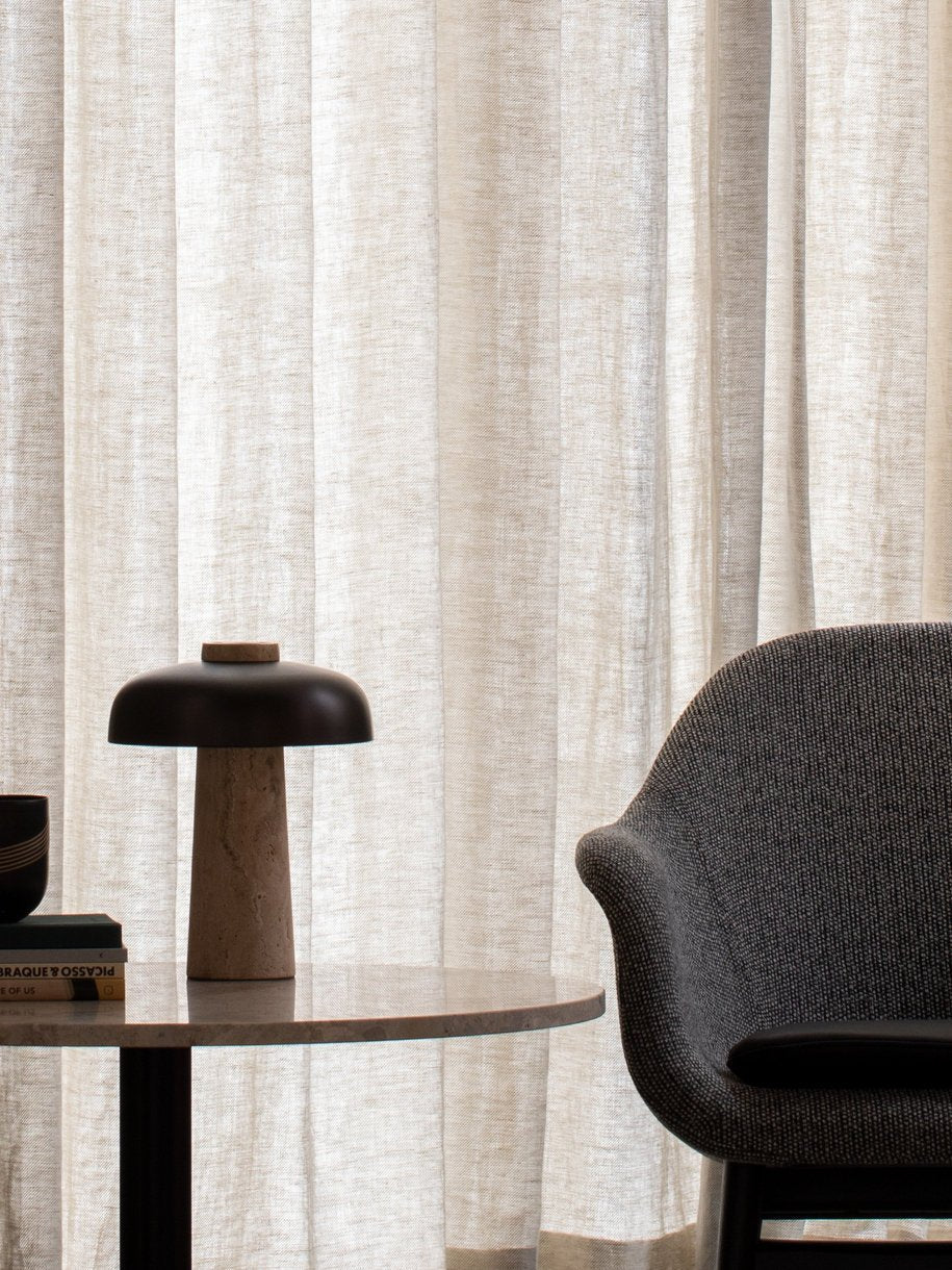Carla Travertine Table Lamp - Lamp Copper