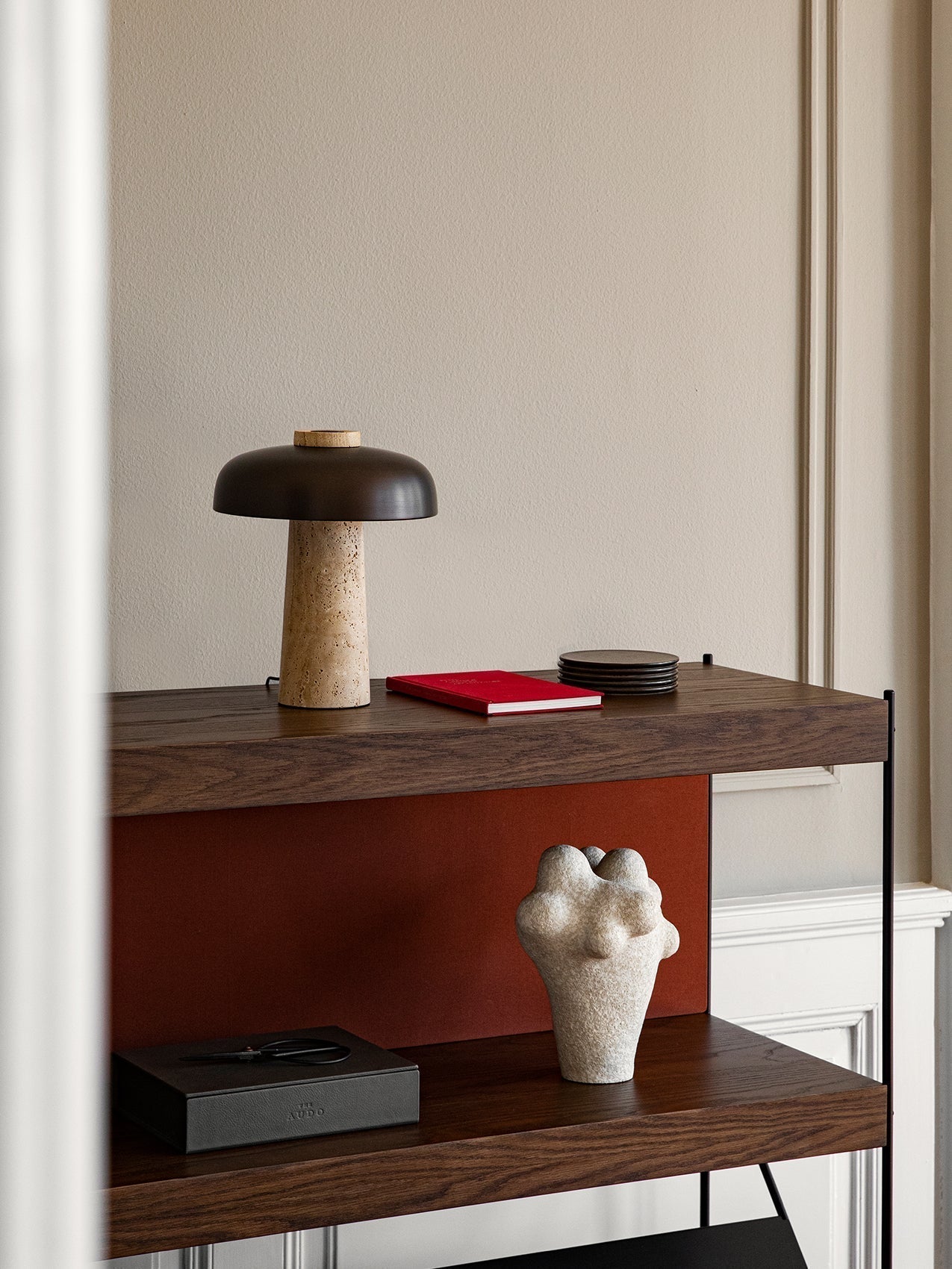 Carla Travertine Table Lamp - Lamp Copper