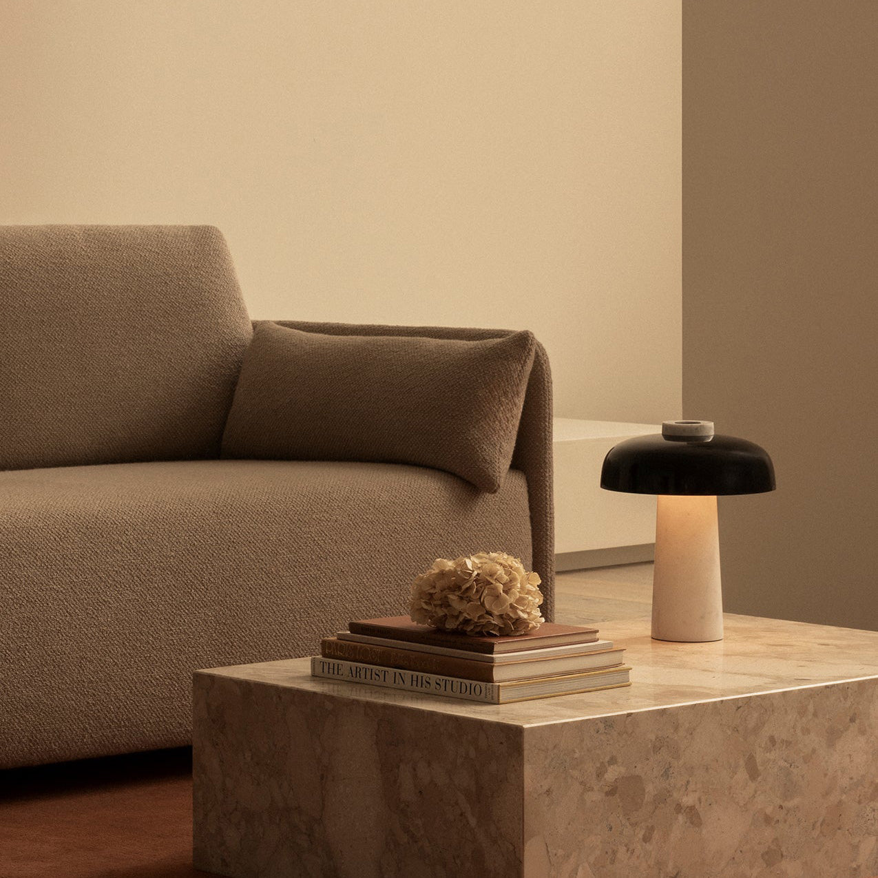 Carla Travertine Table Lamp - Lamp Copper