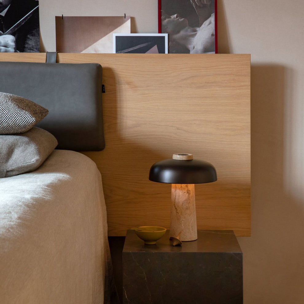 Carla Travertine Table Lamp - Lamp Copper