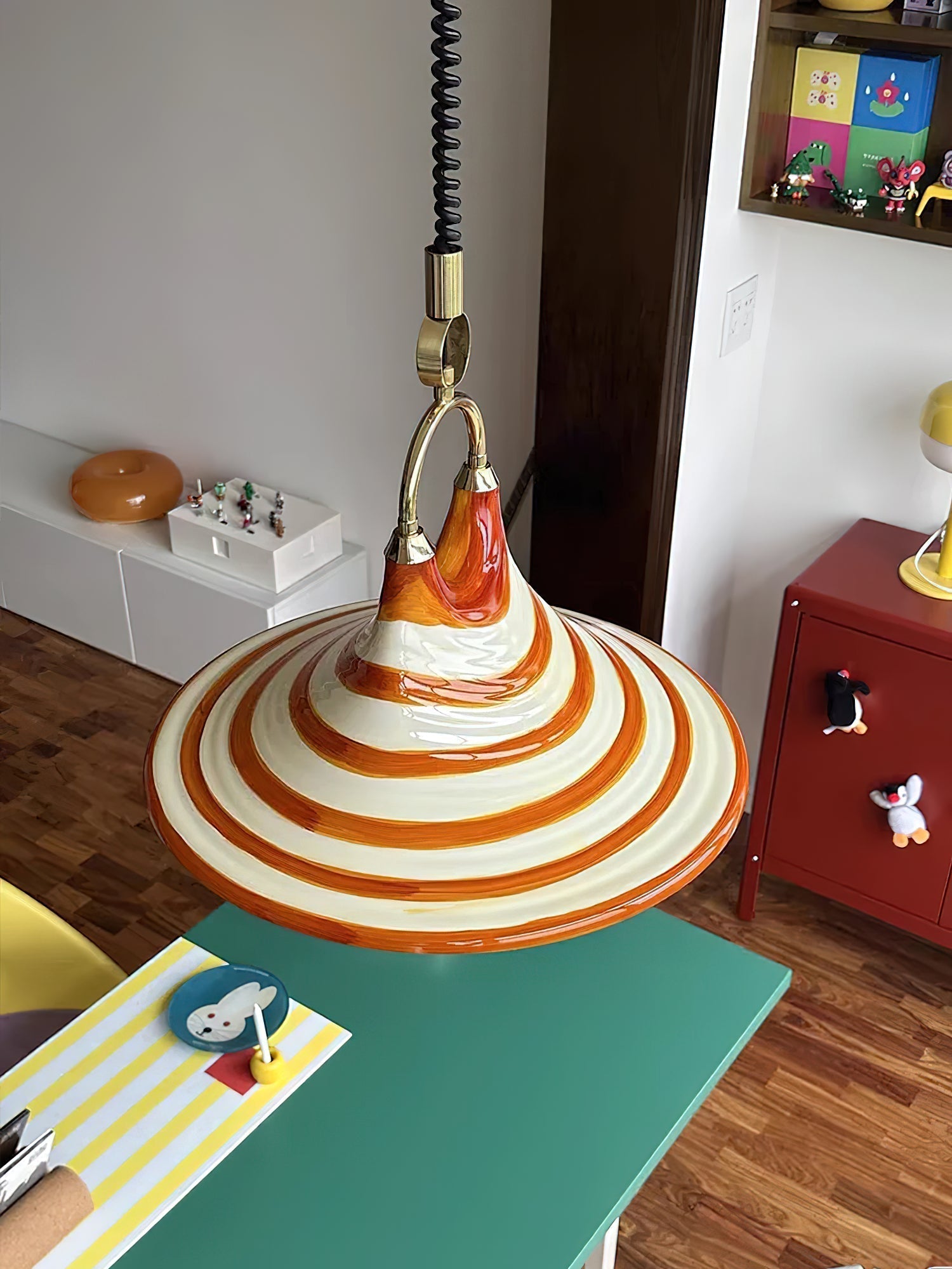 Aria Trumpet Individual Creativity Plastic Pendant Lamp - Lamp Copper