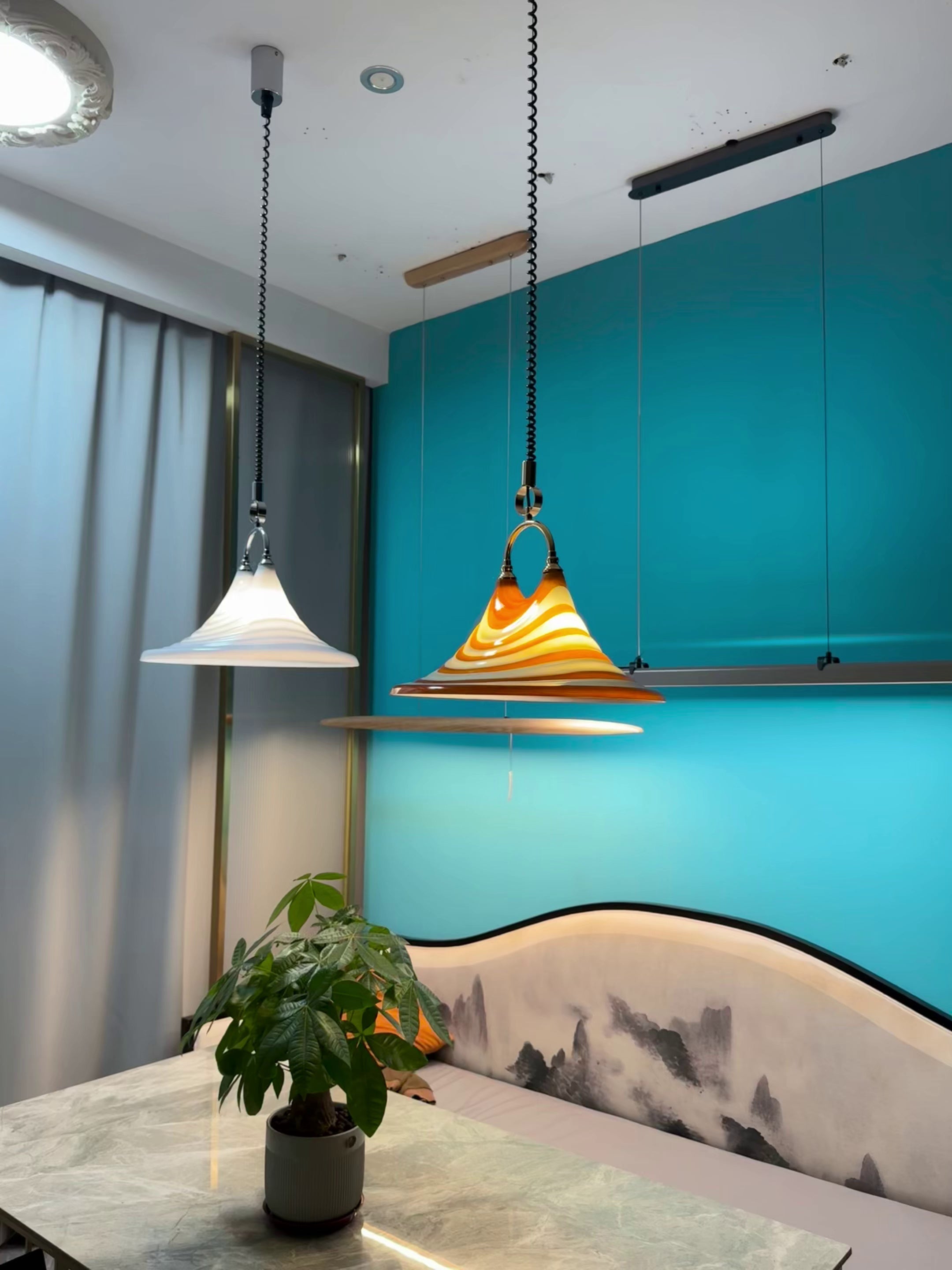 Aria Trumpet Individual Creativity Plastic Pendant Lamp - Lamp Copper