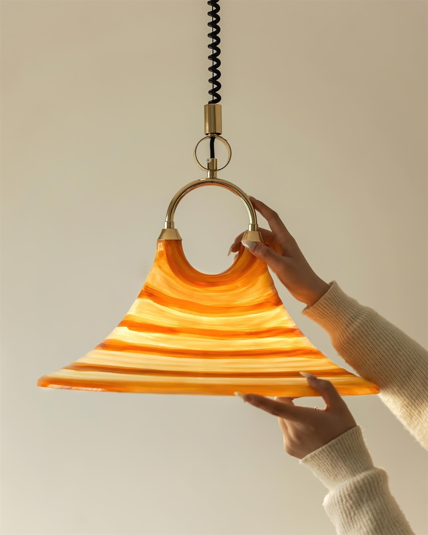 Aria Trumpet Individual Creativity Plastic Pendant Lamp - Lamp Copper