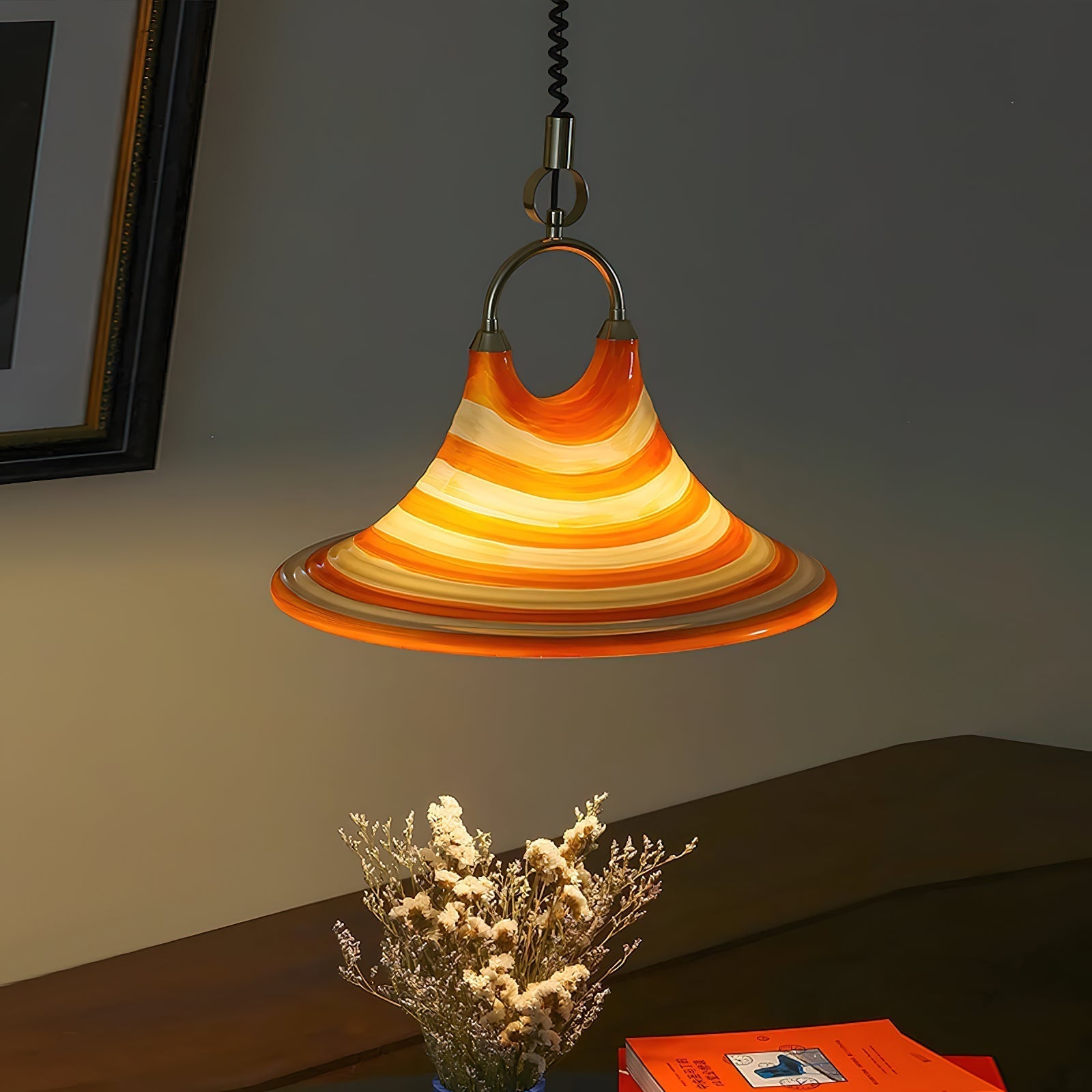 Aria Trumpet Individual Creativity Plastic Pendant Lamp - Lamp Copper