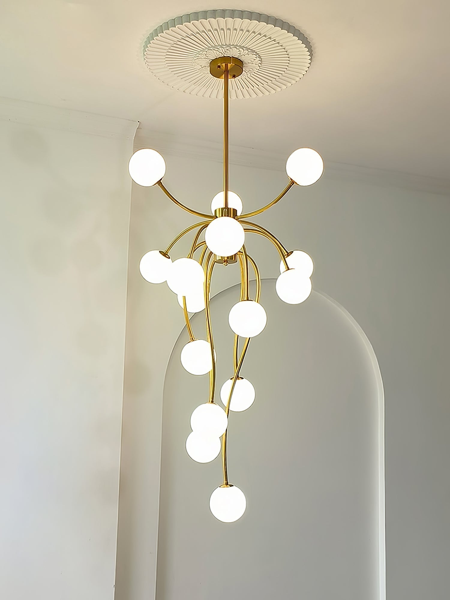 Astralyn Brass Globe Chandelier - Blowlighting