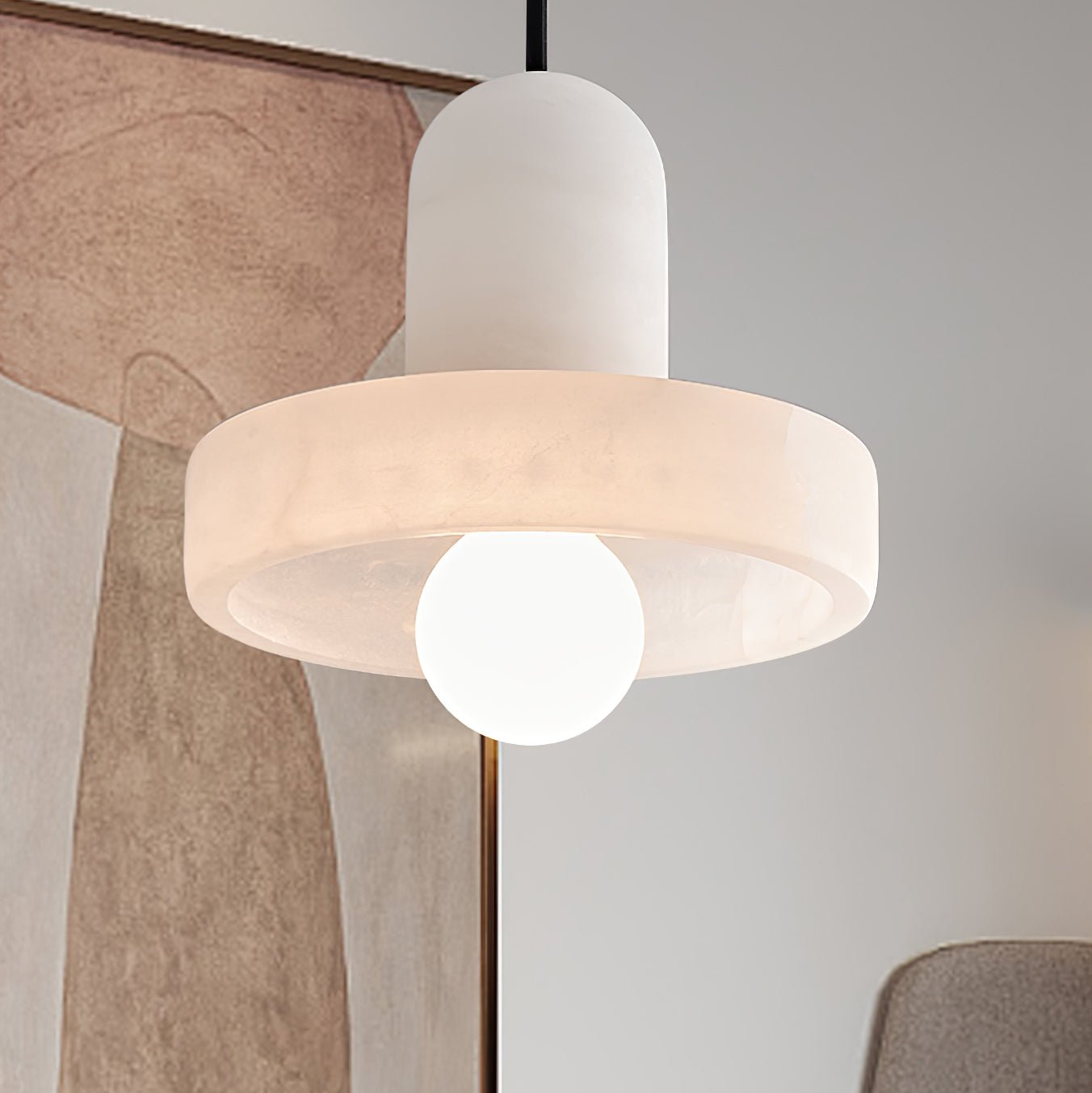 Lyvynos Stacked Alabaster Pendant Light - Blowlighting