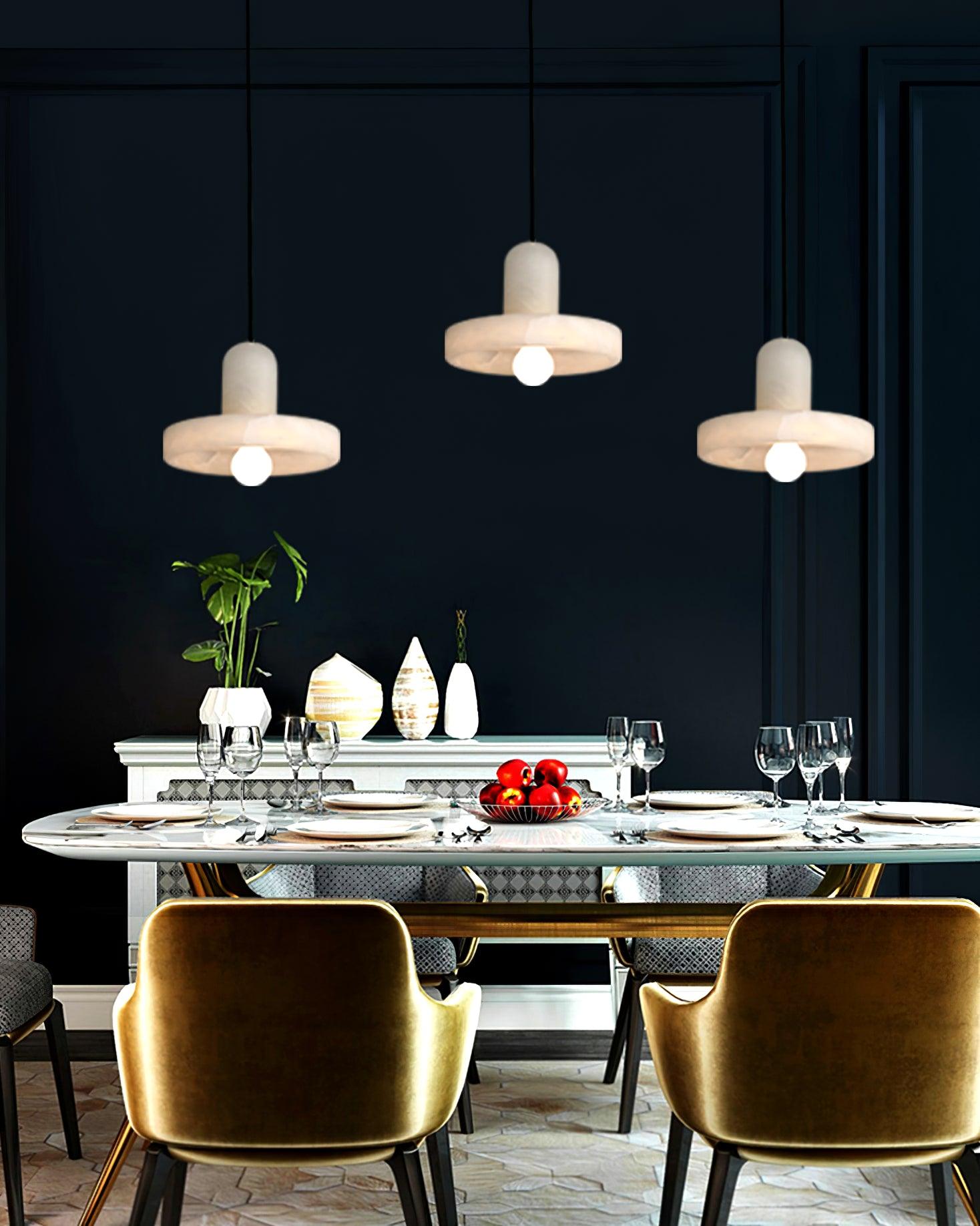 Lyvynos Stacked Alabaster Pendant Light - Blowlighting