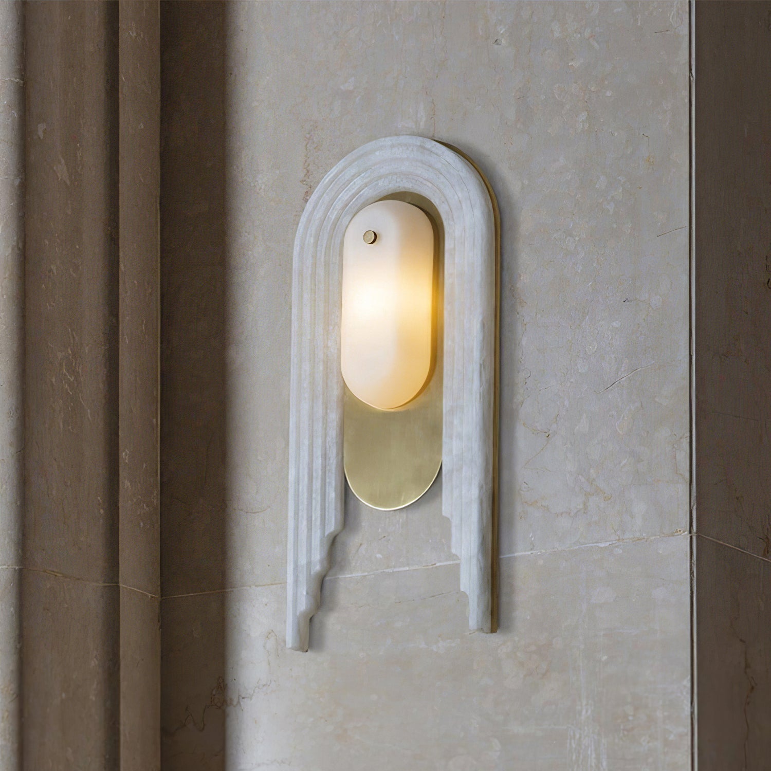 Sytalion Arch Alabaster Wall Light - Neutralighting