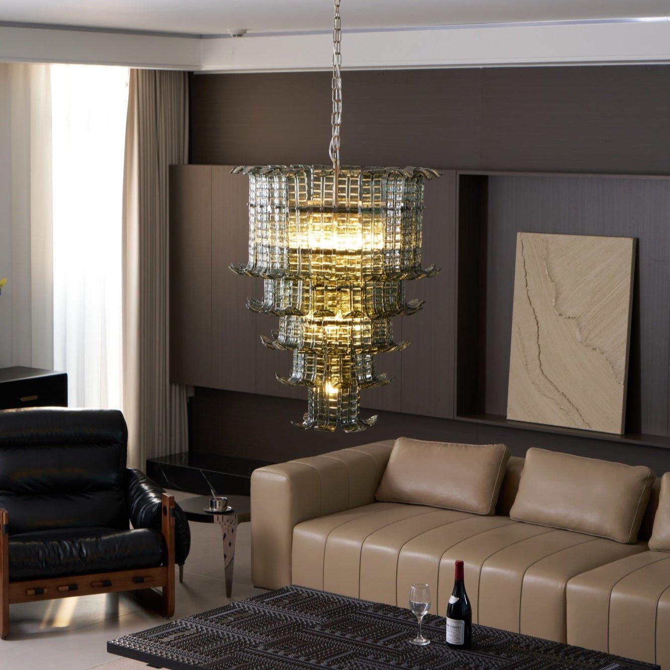 Aurora Chandelier Cascade Murano Glass Tiered Vintage - Neutralighting