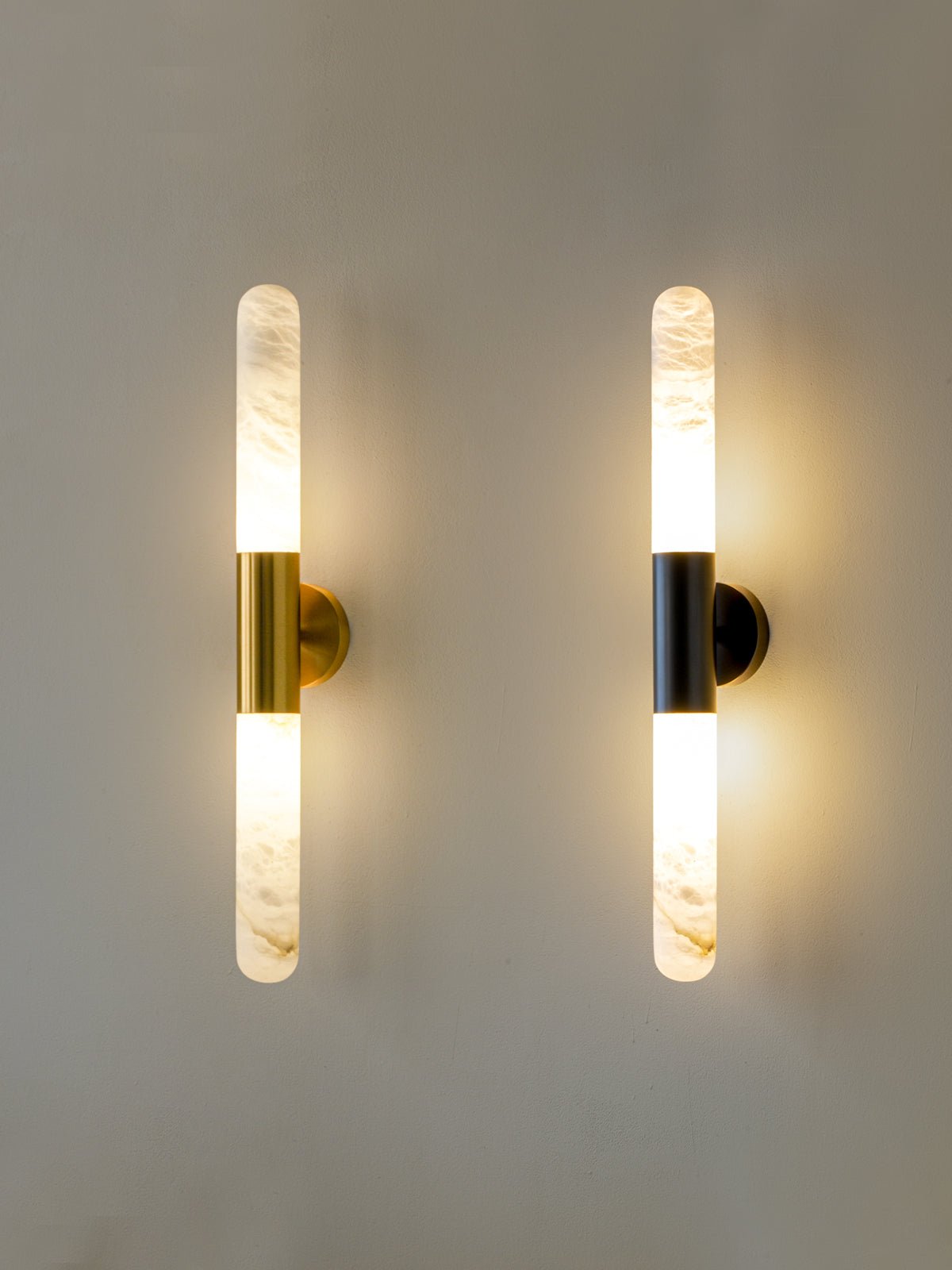Evtalos Cylinder Alabaster Wall Light - Neutralighting