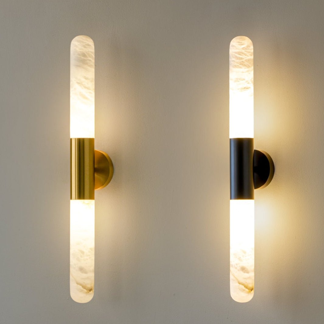 Evtalos Cylinder Alabaster Wall Light - Neutralighting