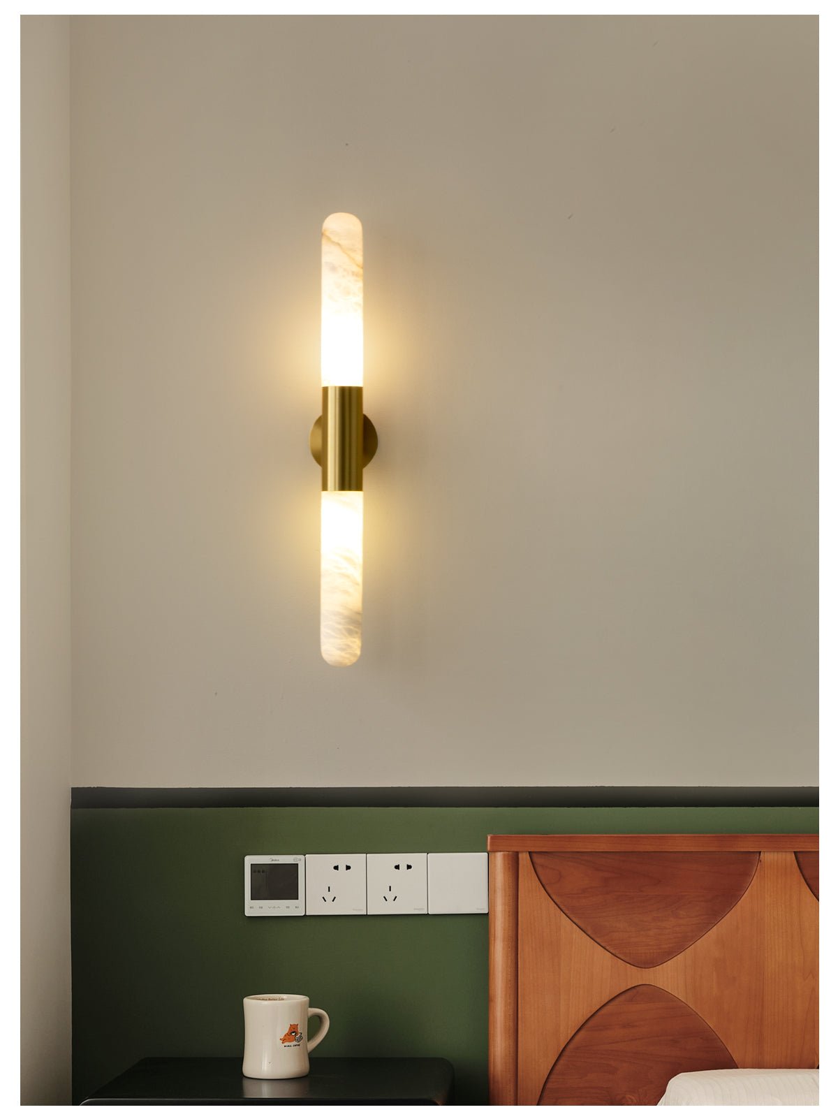 Evtalos Cylinder Alabaster Wall Light - Neutralighting