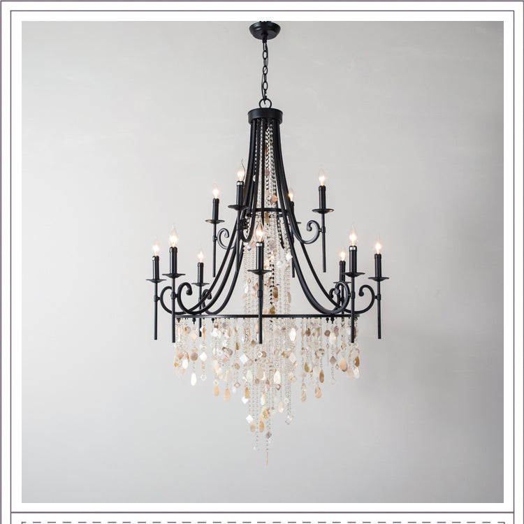 Trove Postmodern Luxury Natural Metal Alabaster Chandelier - Lamp Copper