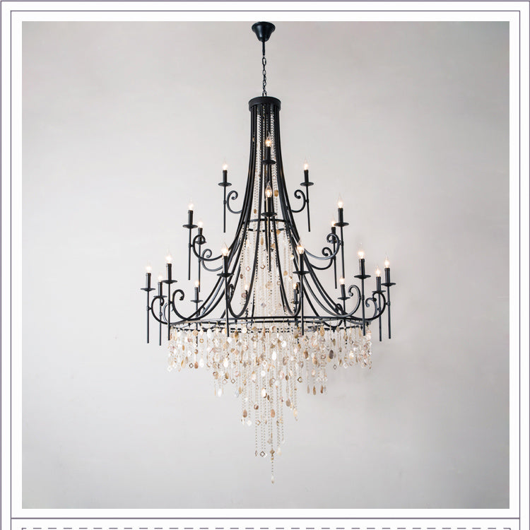 Trove Postmodern Luxury Natural Metal Alabaster Chandelier - Lamp Copper