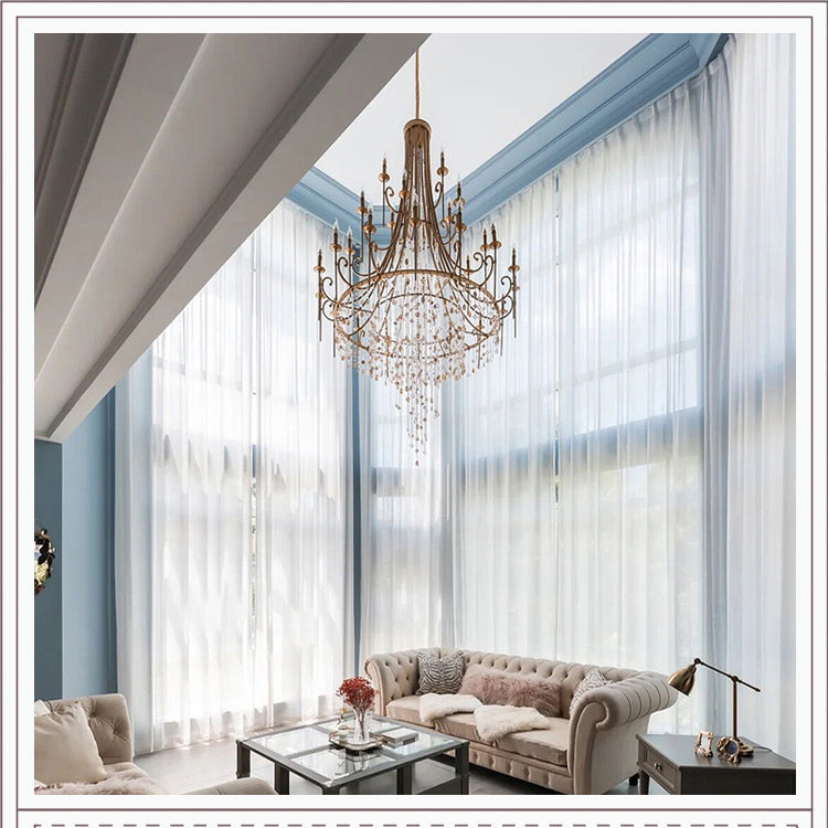 Trove Postmodern Luxury Natural Metal Alabaster Chandelier - Lamp Copper