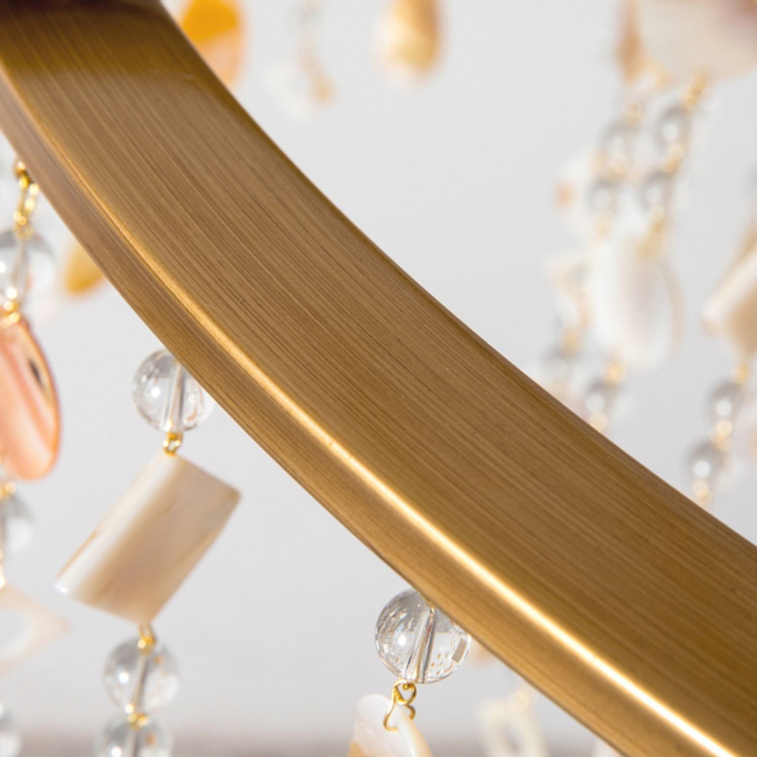 Trove Postmodern Luxury Natural Metal Alabaster Chandelier - Lamp Copper