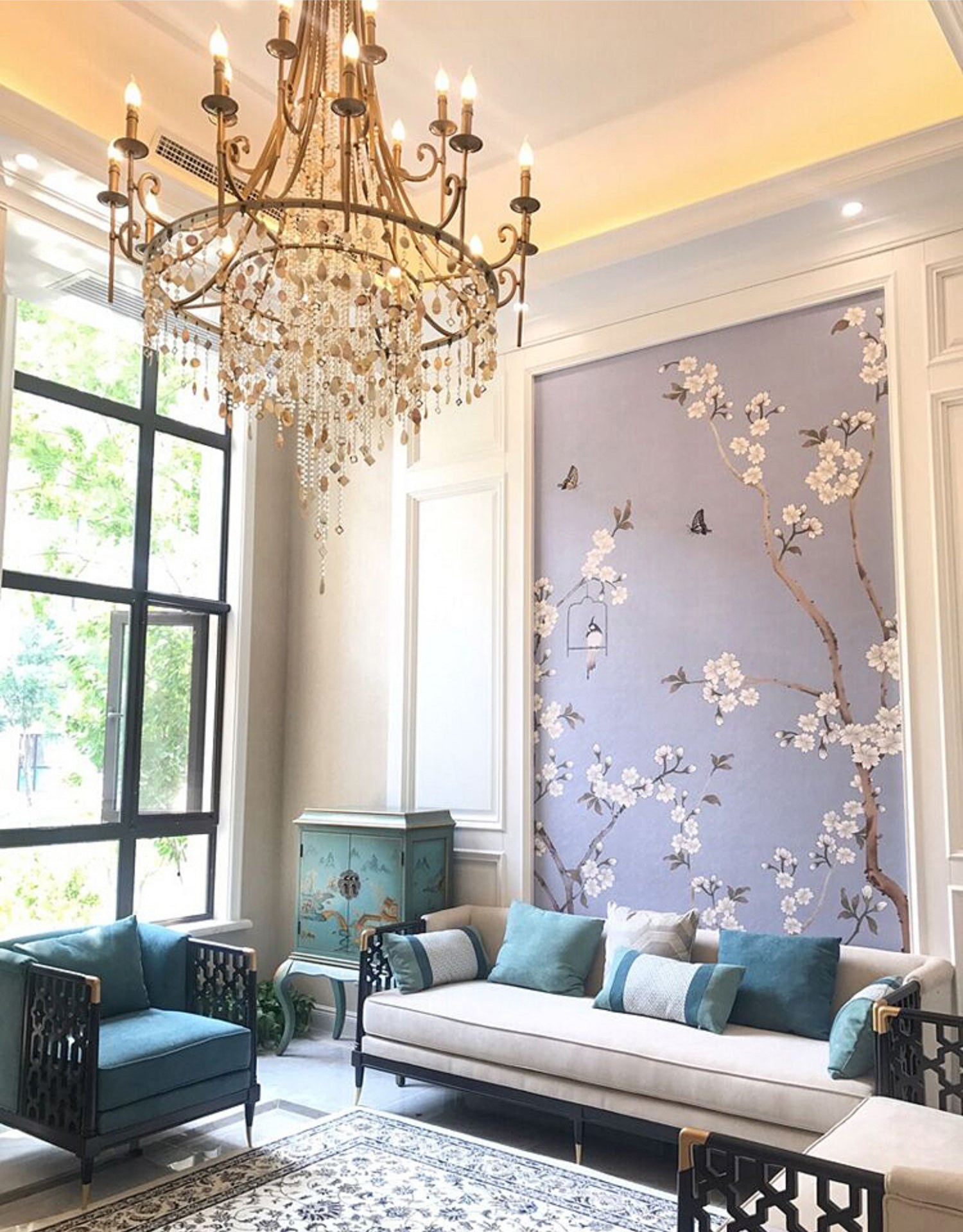 Trove Postmodern Luxury Natural Metal Alabaster Chandelier - Lamp Copper