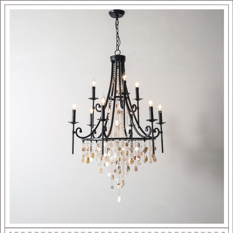 Trove Postmodern Luxury Natural Metal Alabaster Chandelier - Lamp Copper