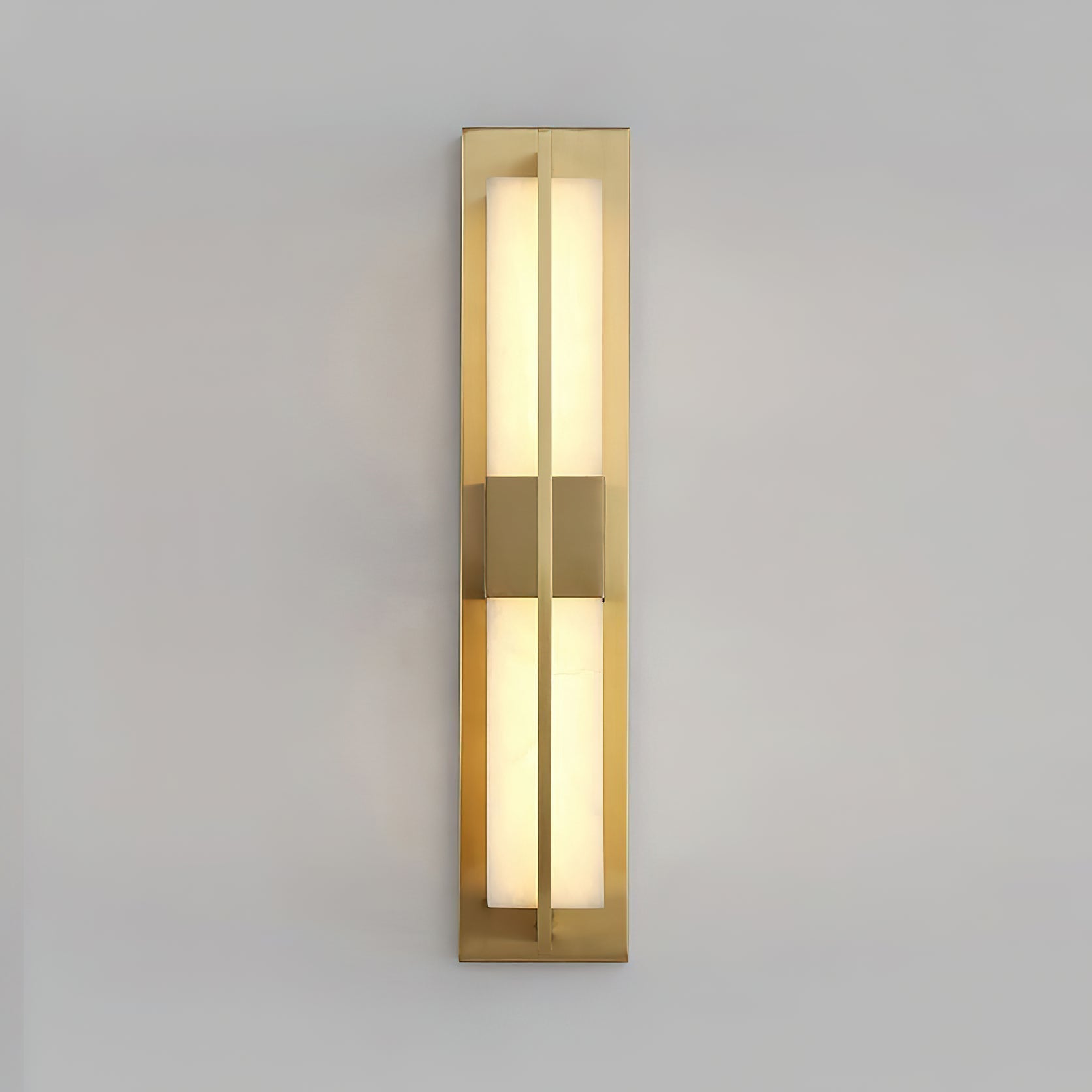 Yale LED Modern Minimalist Brass Alabaster Sconce Wall Lamp - Lamp Copper