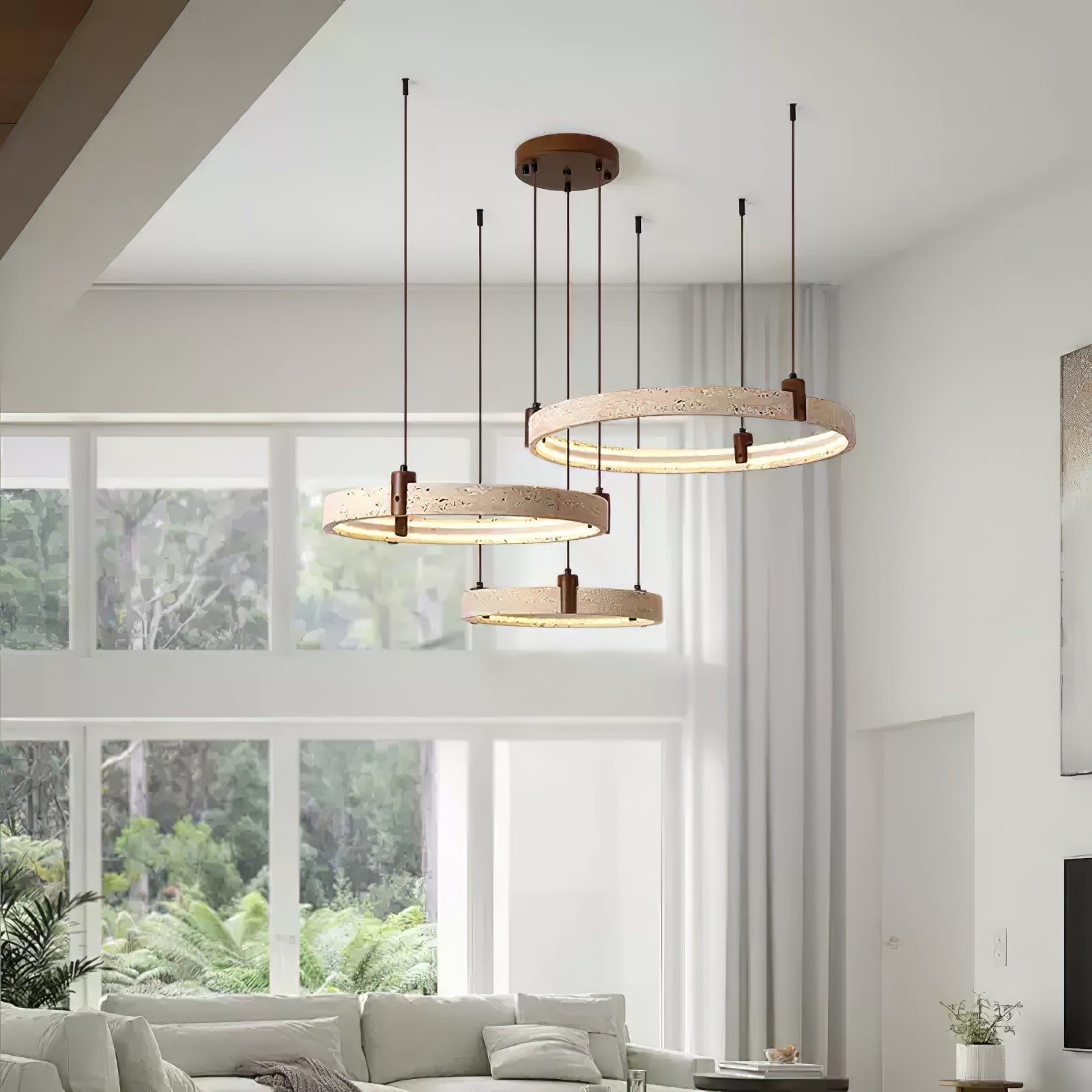 Orvinir Travertine Chandelier - Neutralighting