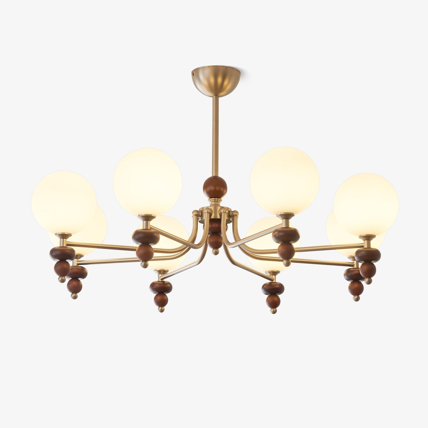 Celestial Sphere Walnut Chandelier - Blowlighting