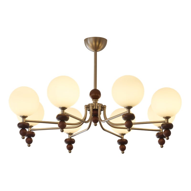 Celestial Sphere Walnut Chandelier - Blowlighting