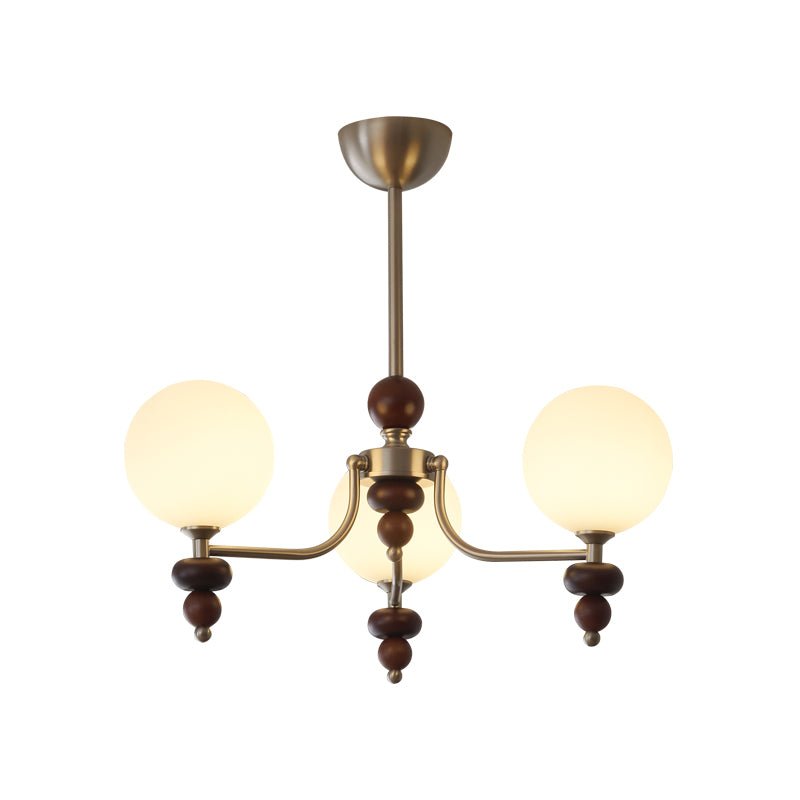 Celestial Sphere Walnut Chandelier - Blowlighting