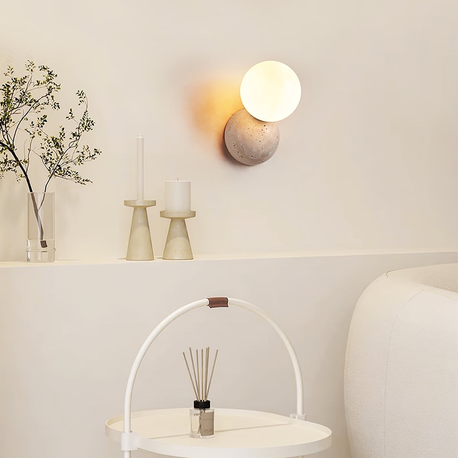 Cethair Travertine Wall Light - Neutralighting