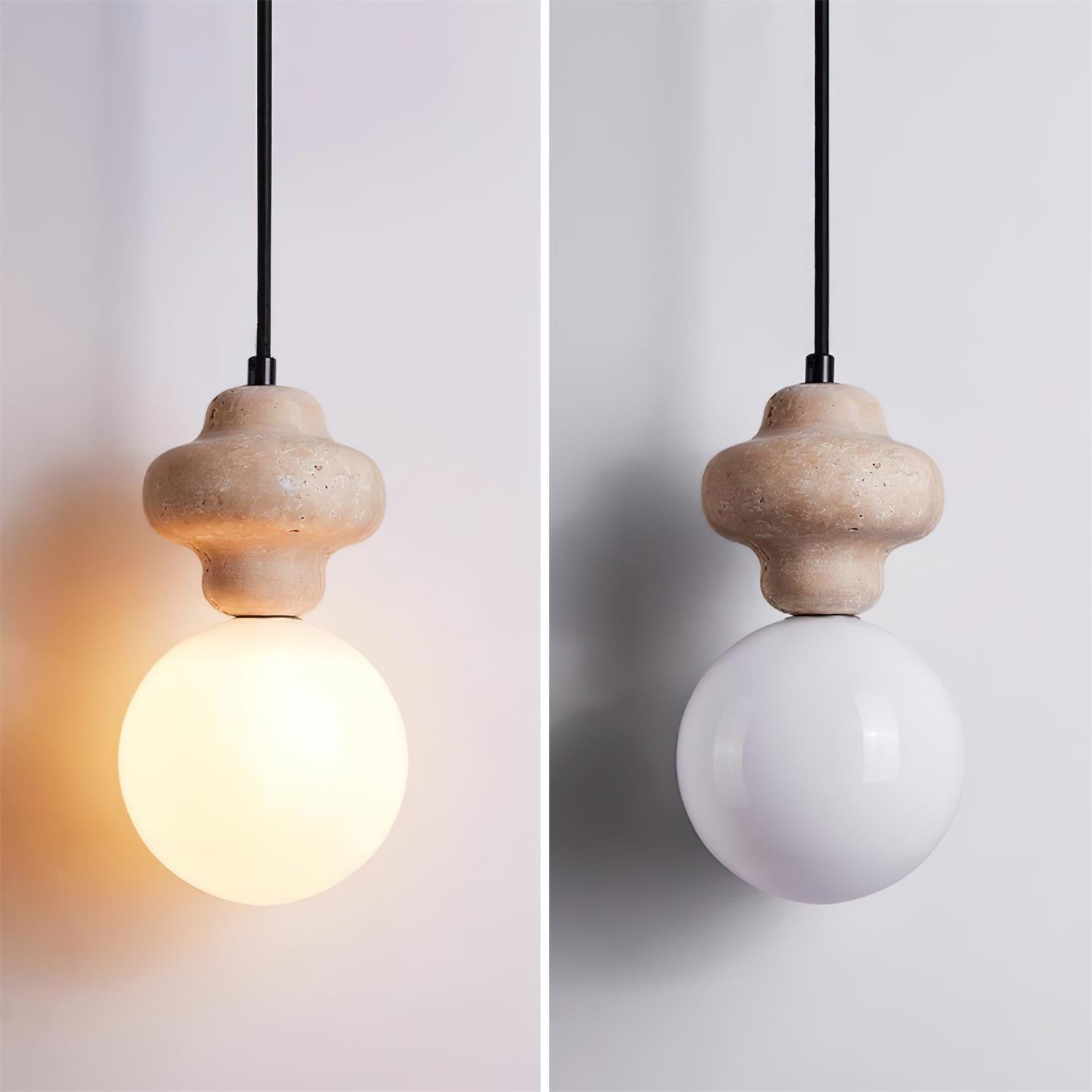 Lunara Travertine Geometric Pendant Light - Letslighting