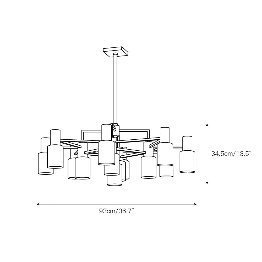 Drift Premium Centerport Chrome Alabaster Chandelier - Lamp Copper
