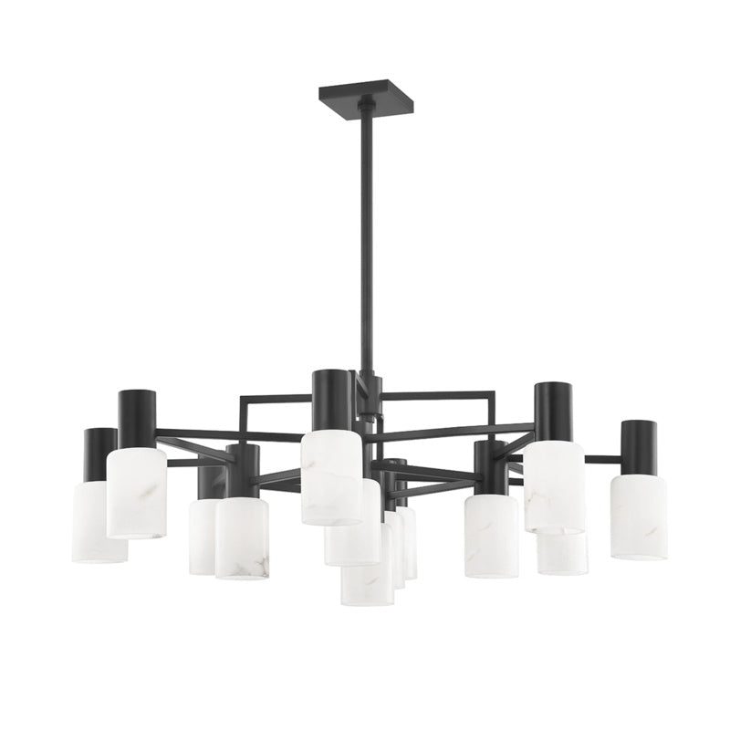 Drift Premium Centerport Chrome Alabaster Chandelier - Lamp Copper