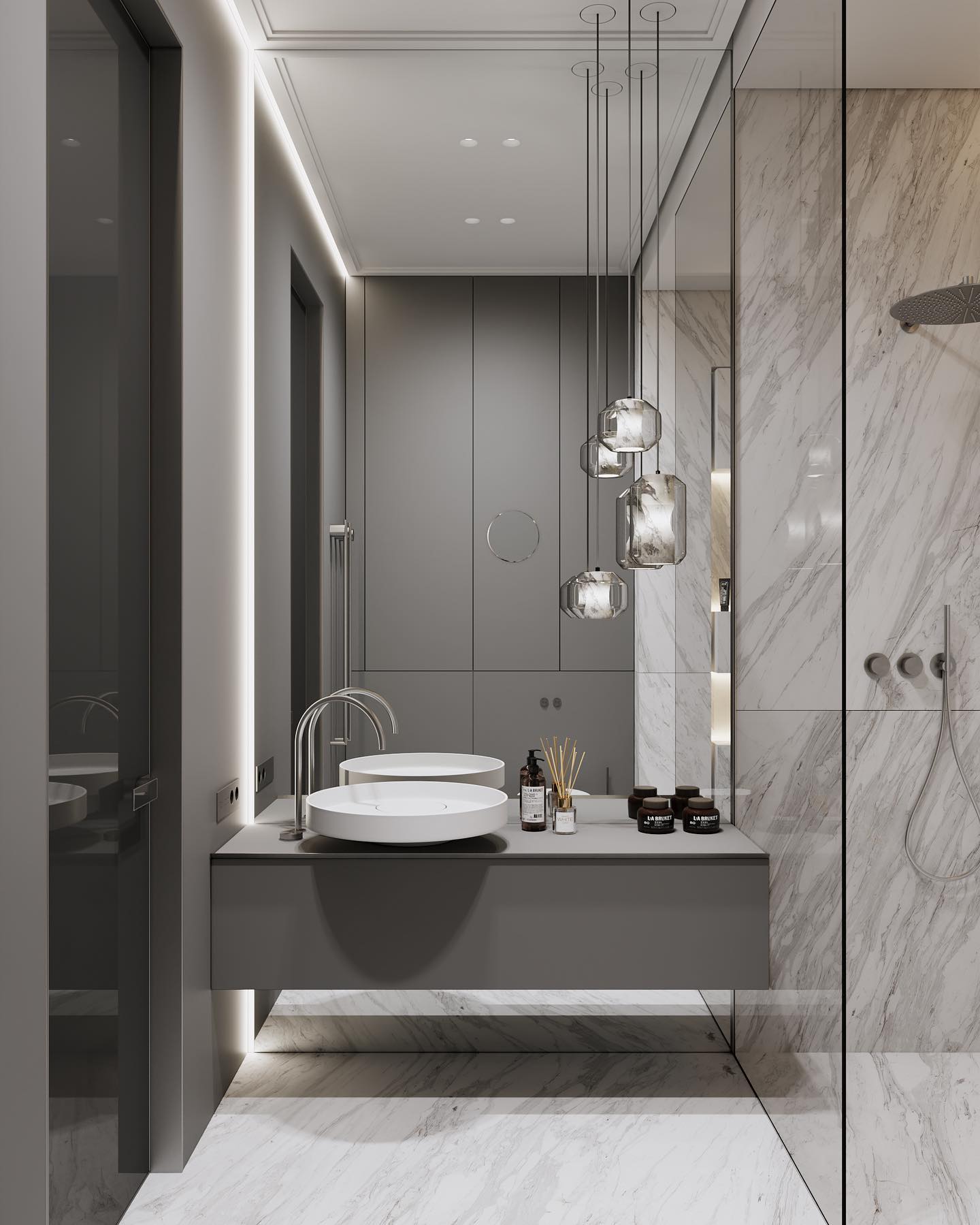 Allirila Modern Minimalist Alabaster Glass Pendant Lamp - Lamp Copper