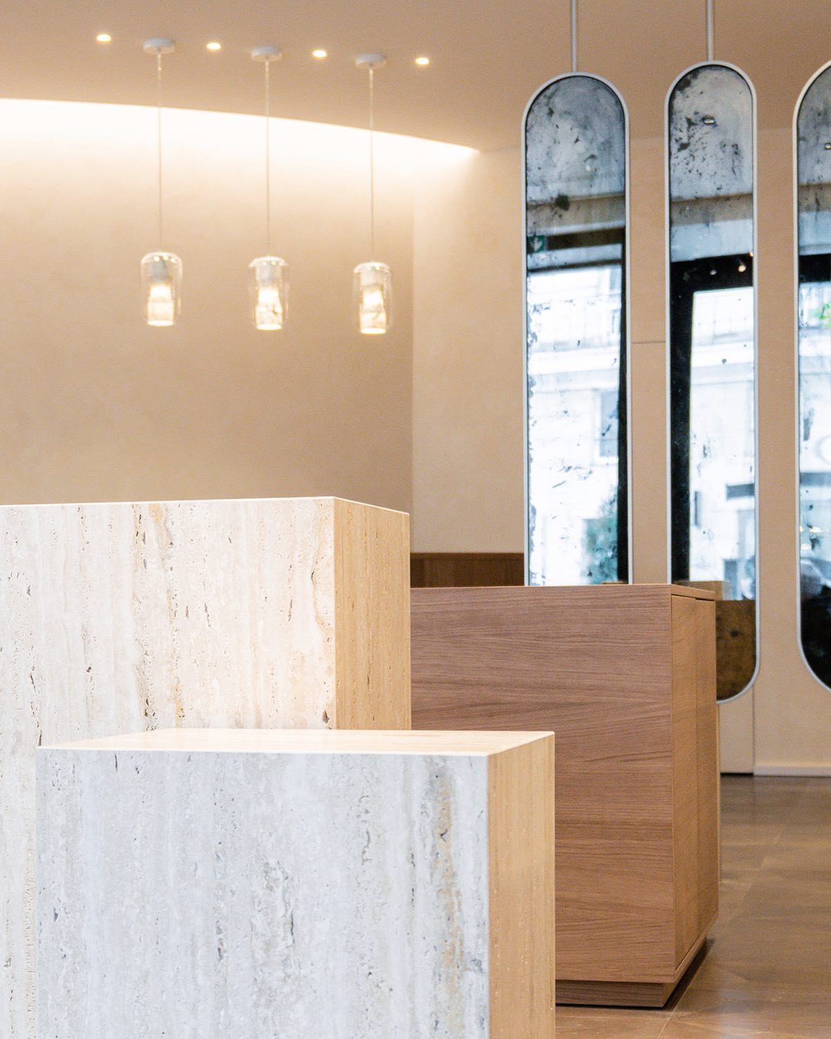 Allirila Modern Minimalist Alabaster Glass Pendant Lamp - Lamp Copper