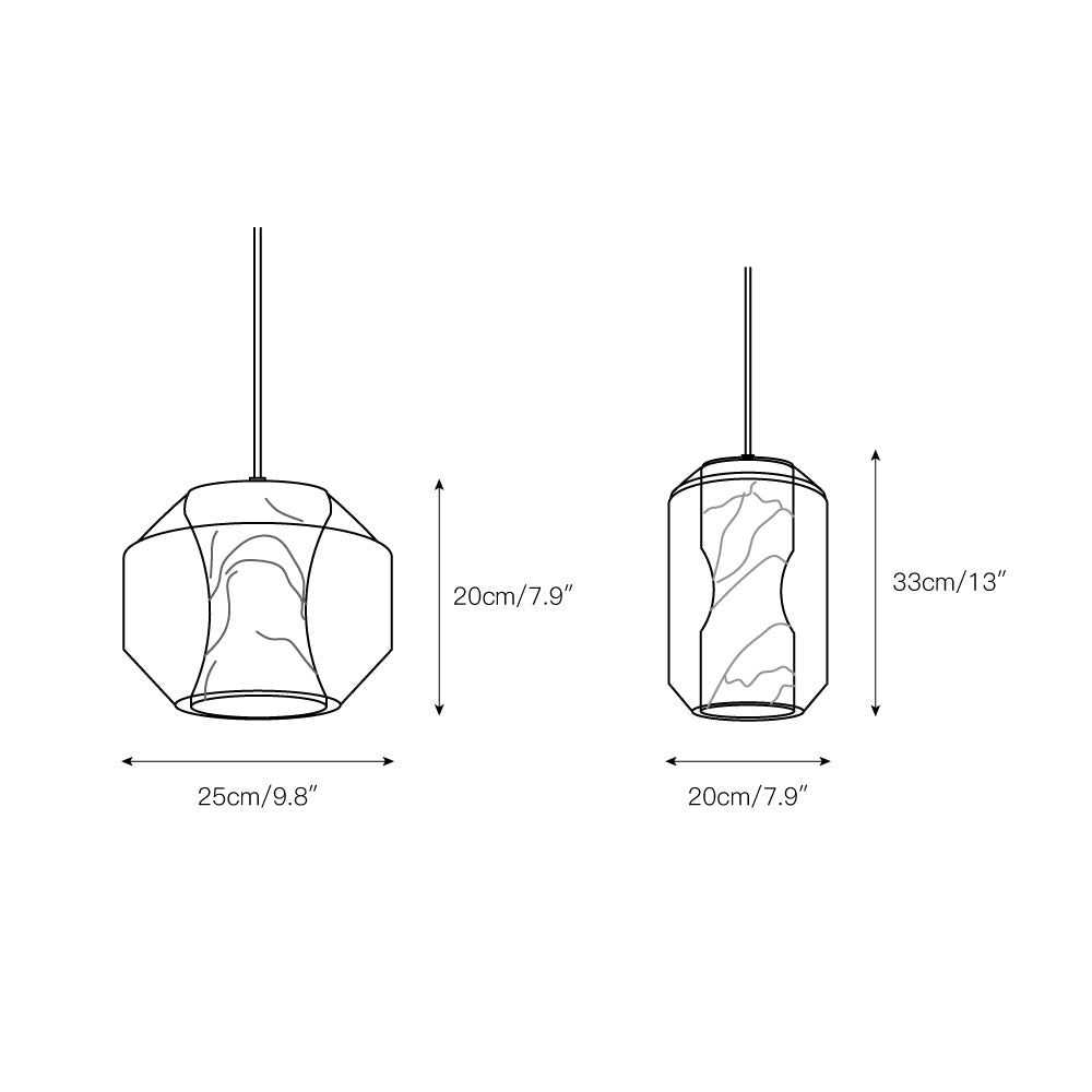 Allirila Modern Minimalist Alabaster Glass Pendant Lamp - Lamp Copper