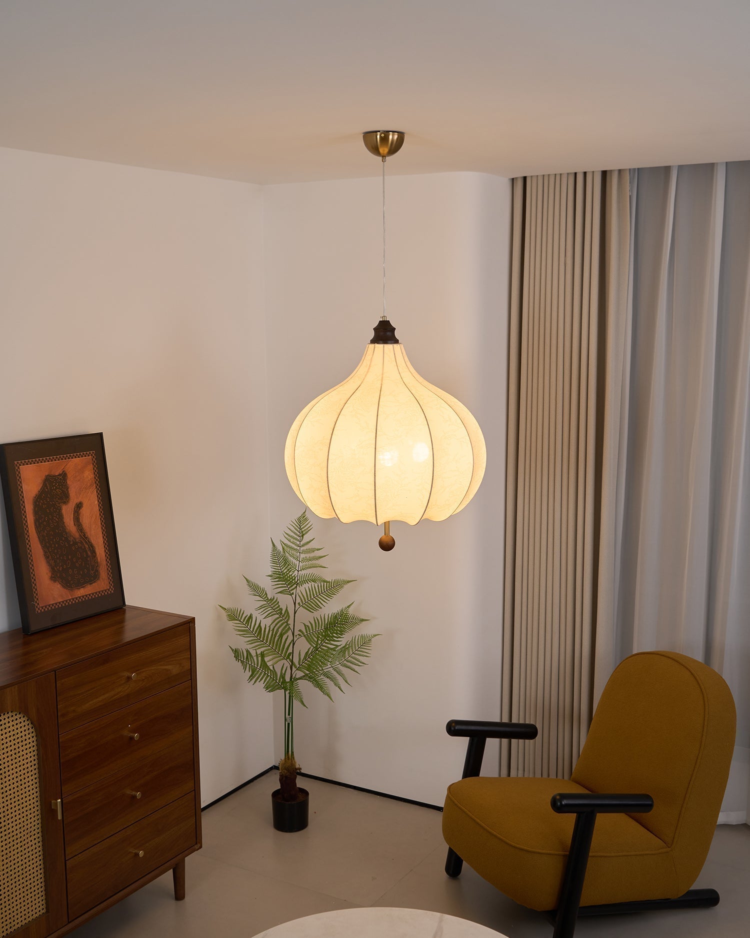 Chestnut Fabric Pendant Light - Blowlighting