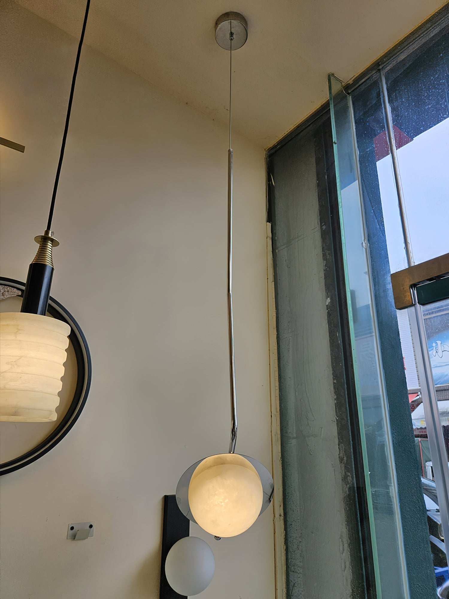 Ivvaros Chic Modern Minimalist LuminanceStainless Alabaster Pendant Light - Lamp Copper