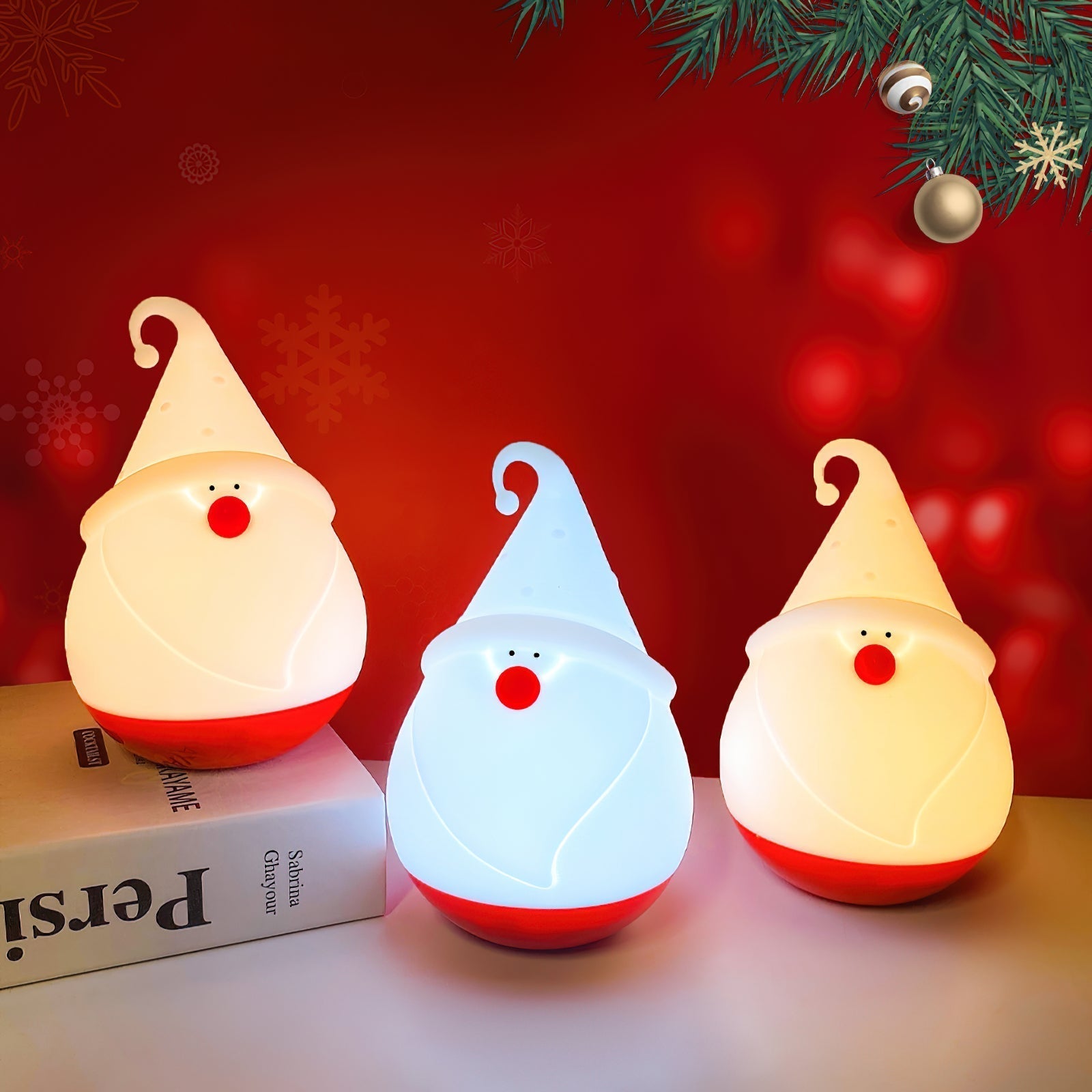Snowman Night Light (built-in battery) - Lamp Copper