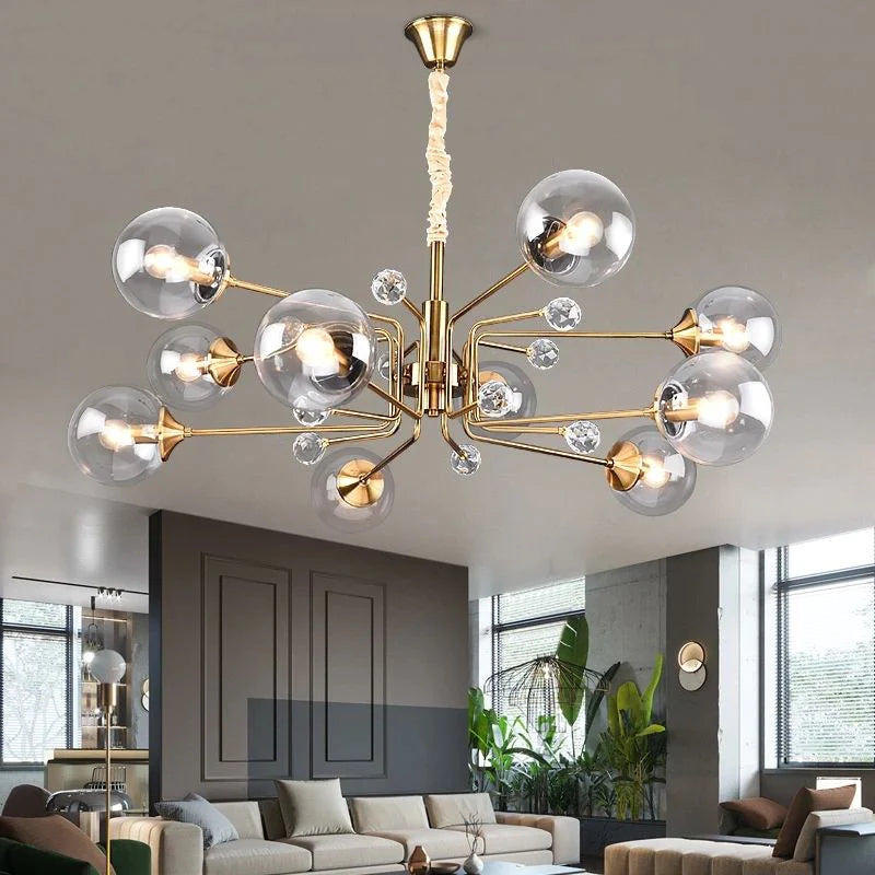 Valentina Moderno Nordico Metallo Lux Lampadario Trasparente/Grigio Soggiorno