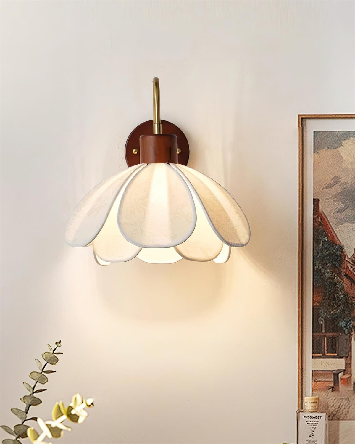 Florayne Vintage Floral Glass Wall Lamp - Letslighting