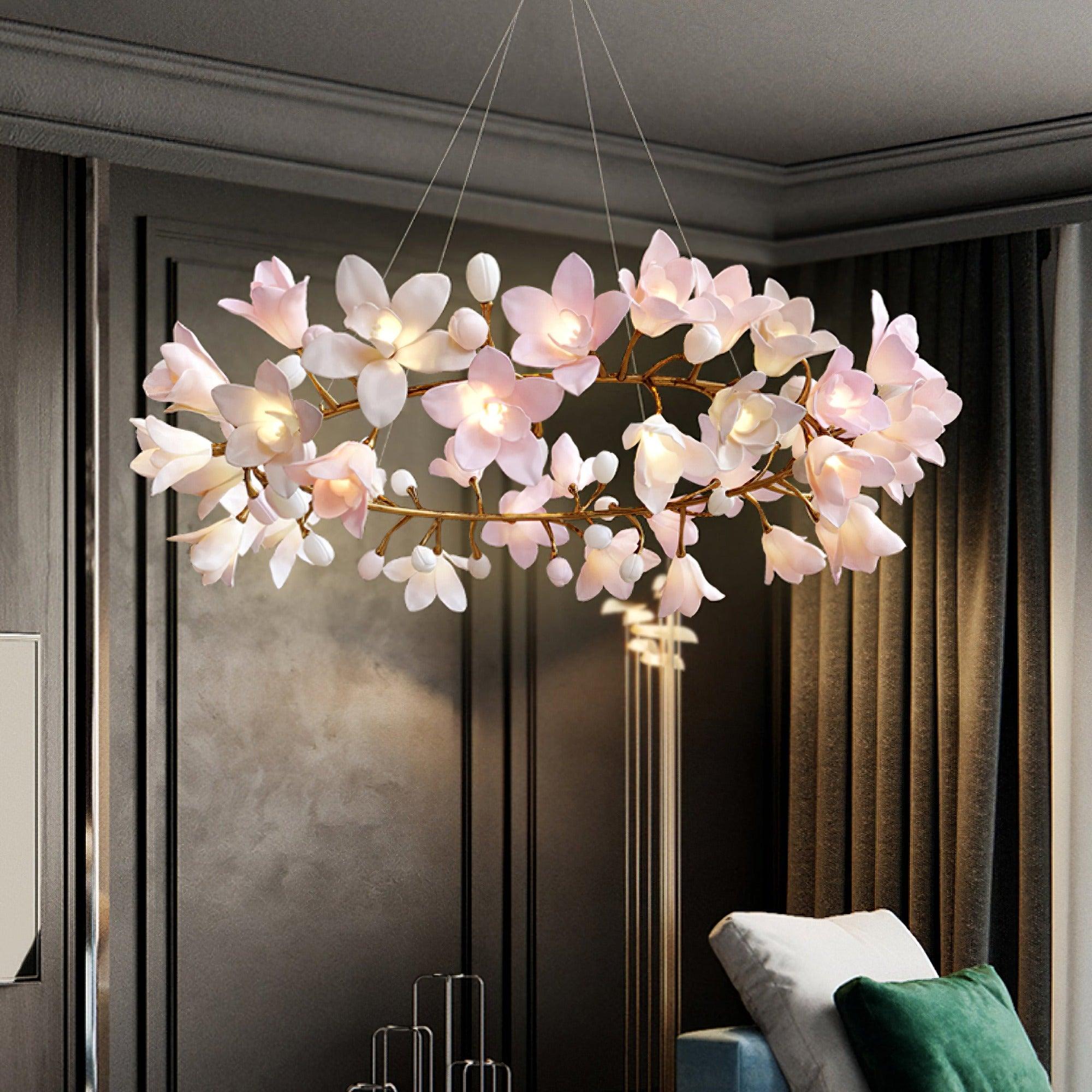 Circular Blossom Chandelier - Blowlighting