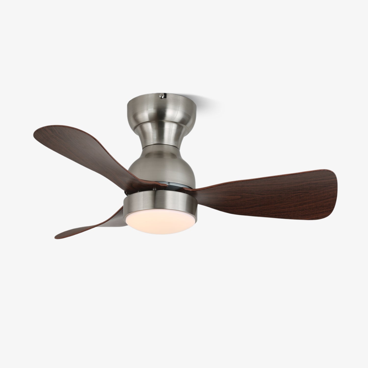 Ventilatore da soffitto Aurdorus moderno in legno con luce, finitura nera