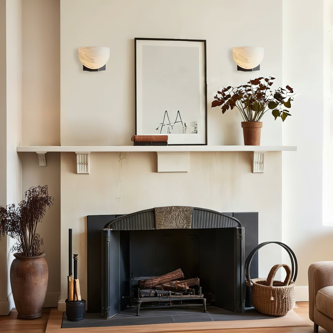 Corvina Bowl Alabaster Wall Light - Neutralighting