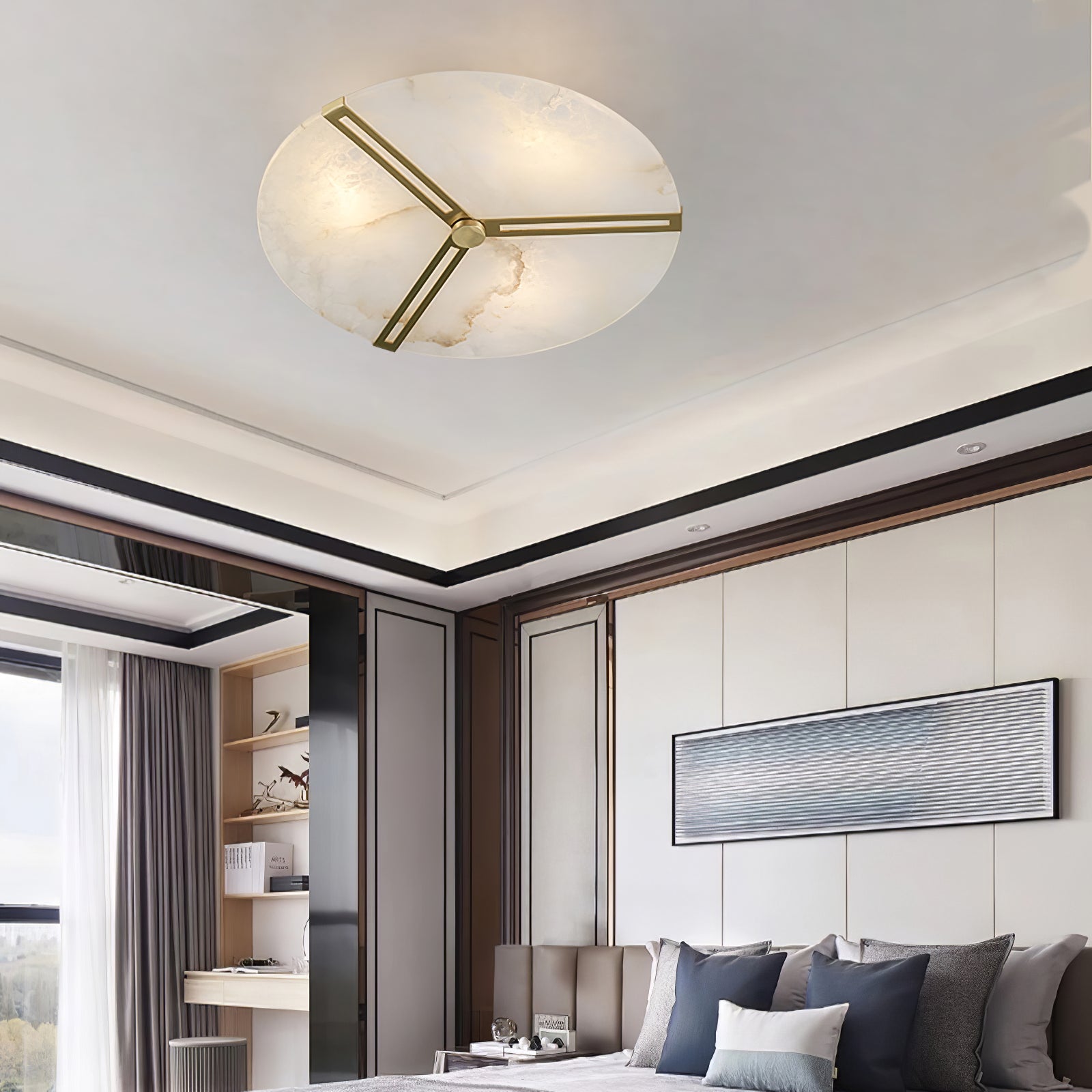 Aveline Alabaster Flush Mount Ceiling Light - Neutralighting