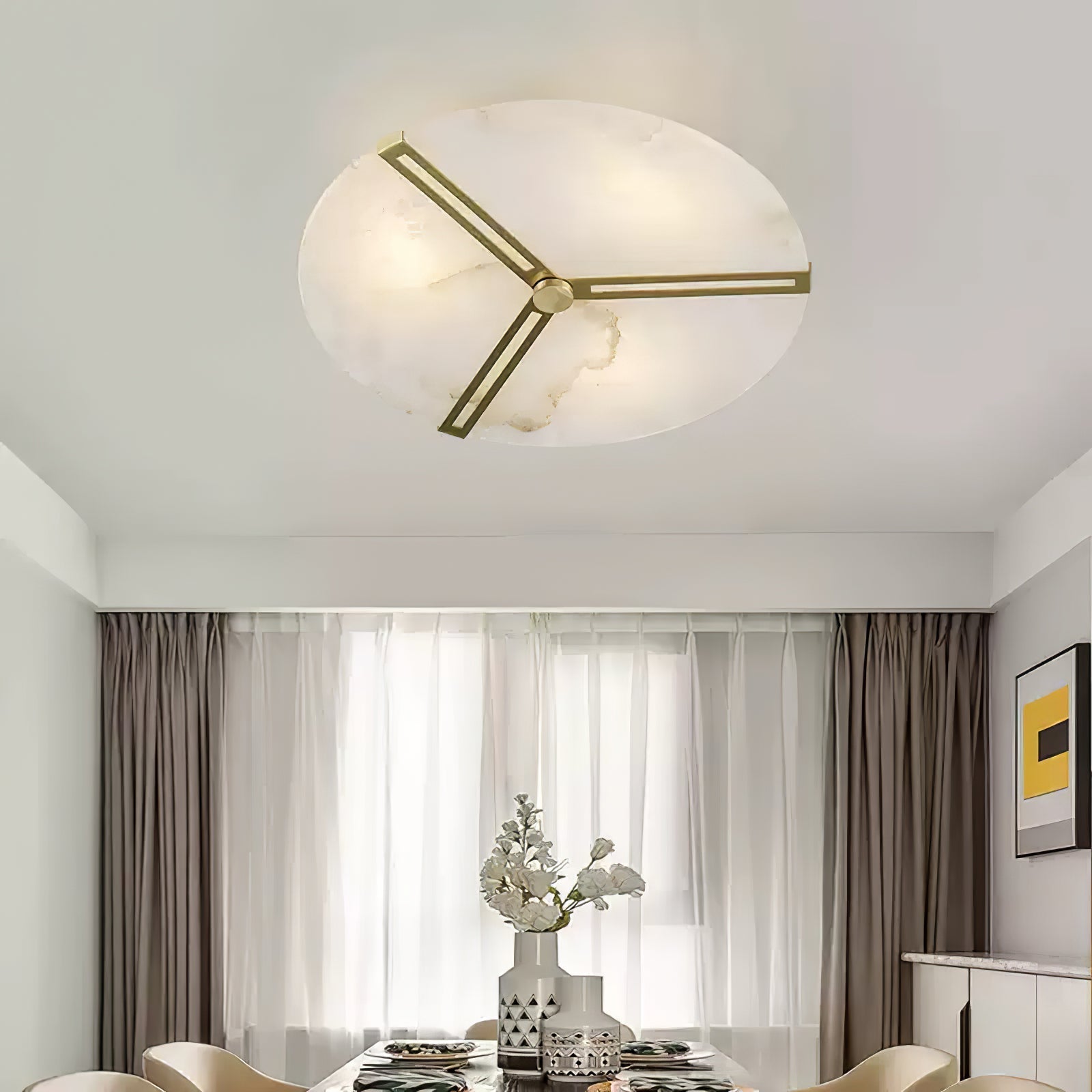 Aveline Alabaster Flush Mount Ceiling Light - Neutralighting