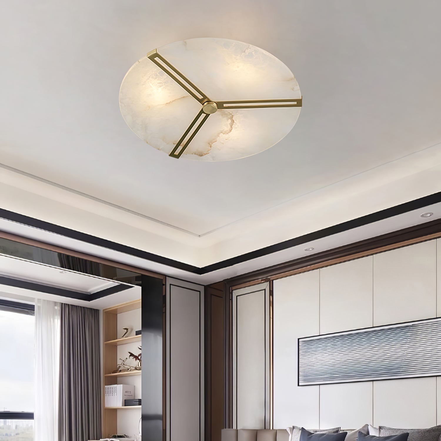 Aveline Alabaster Flush Mount Ceiling Light - Neutralighting