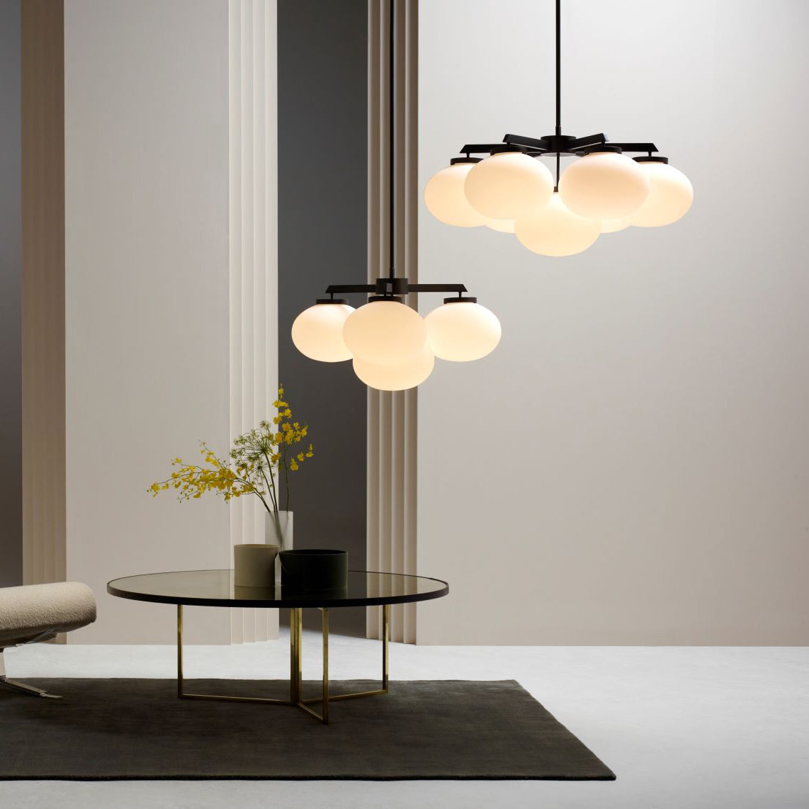 Edge Premium Elegance Brass Metal Glass Chandelier - Lamp Copper