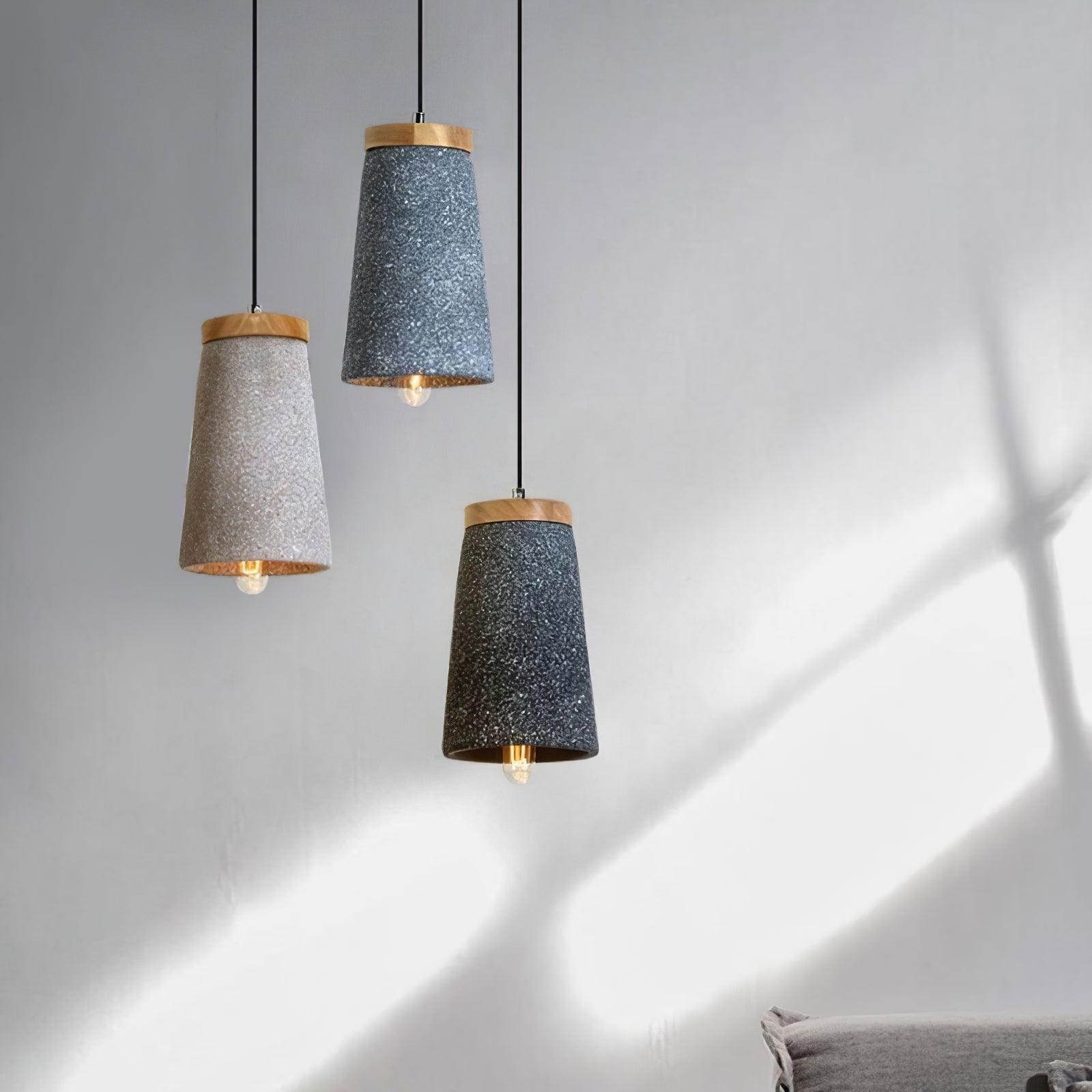 Coburg Wood Cement Pendant Light - Blowlighting